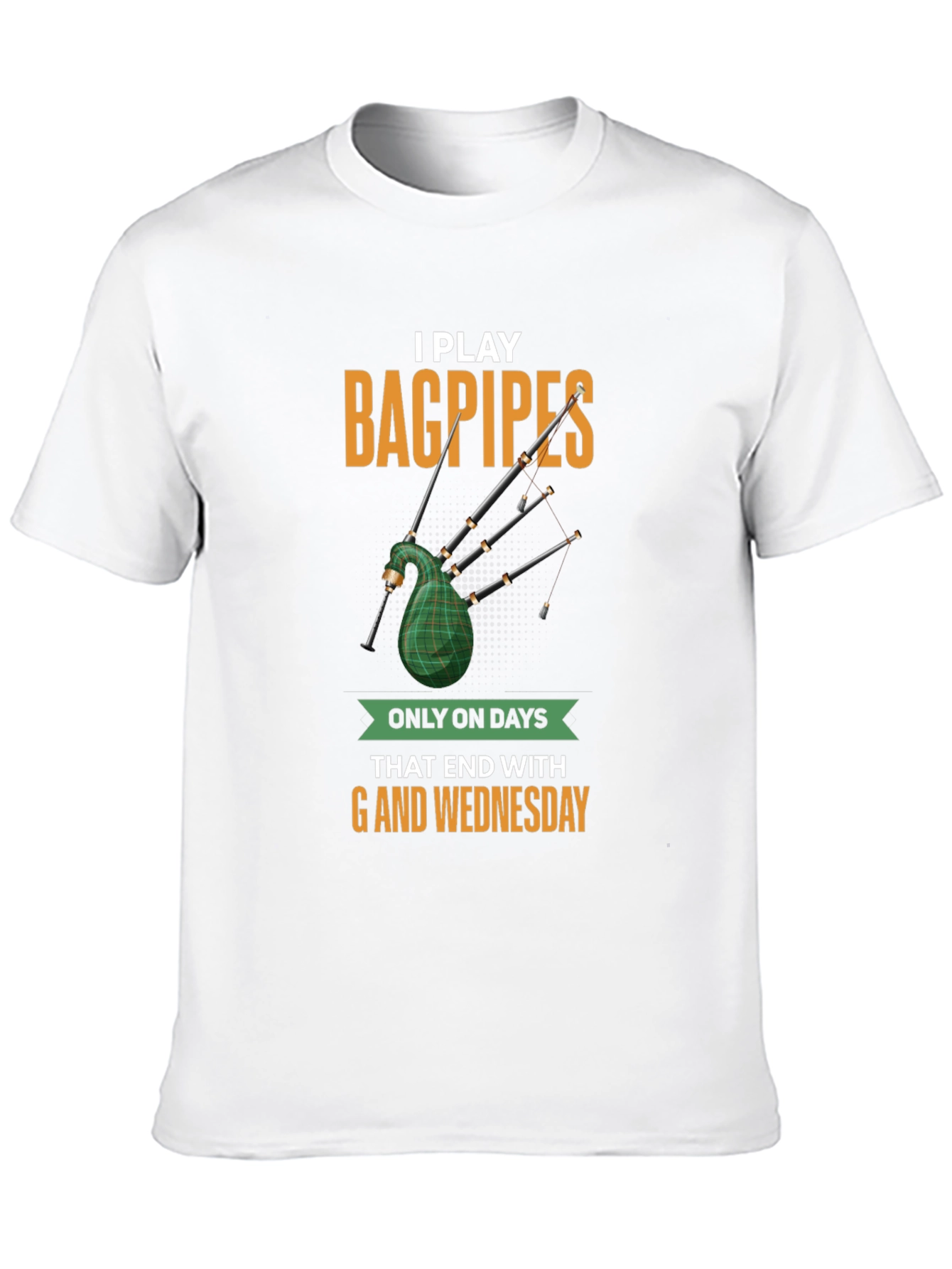 Black Funny Bagpipes T-Shirt - Days Ending in 'G' view 10