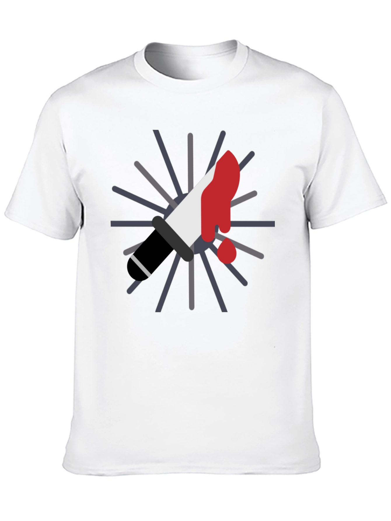 Black Bloody Knife Graphic Tee - Black Cotton T-Shirt view 10