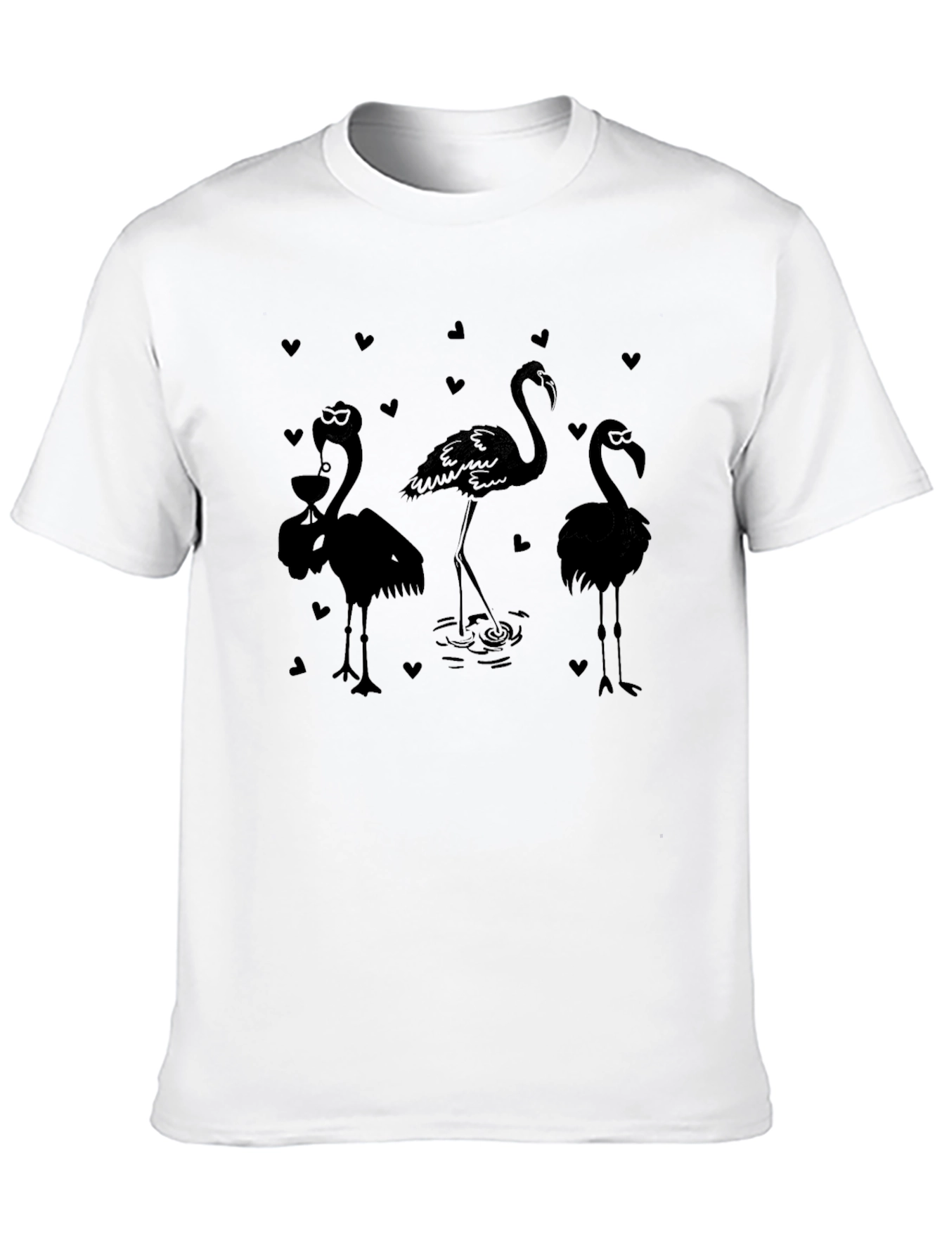 Black Flamingo Lover's Black T-Shirt view 10