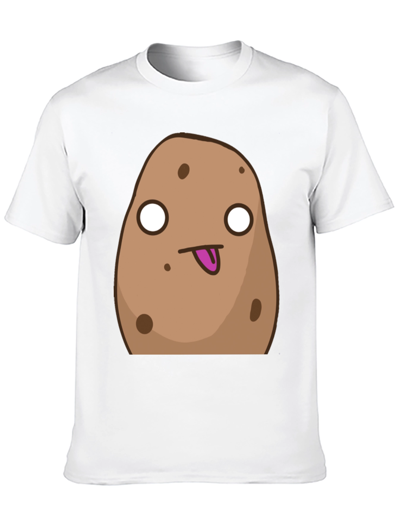 Black Funny Cartoon Potato Graphic Black T-Shirt view 10