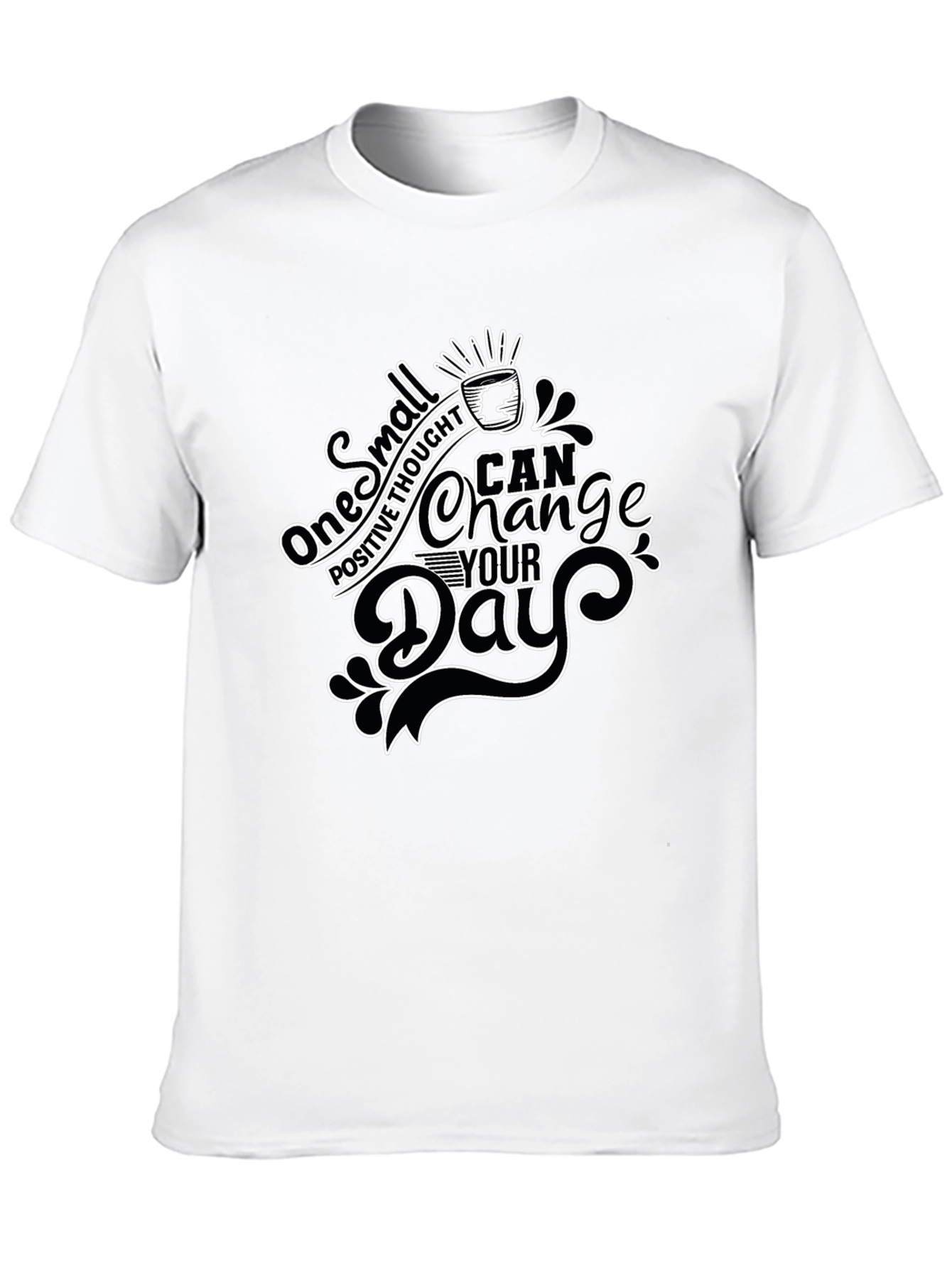 Black Inspirational Graphic Tee - Positive Thought Changes Day view 10