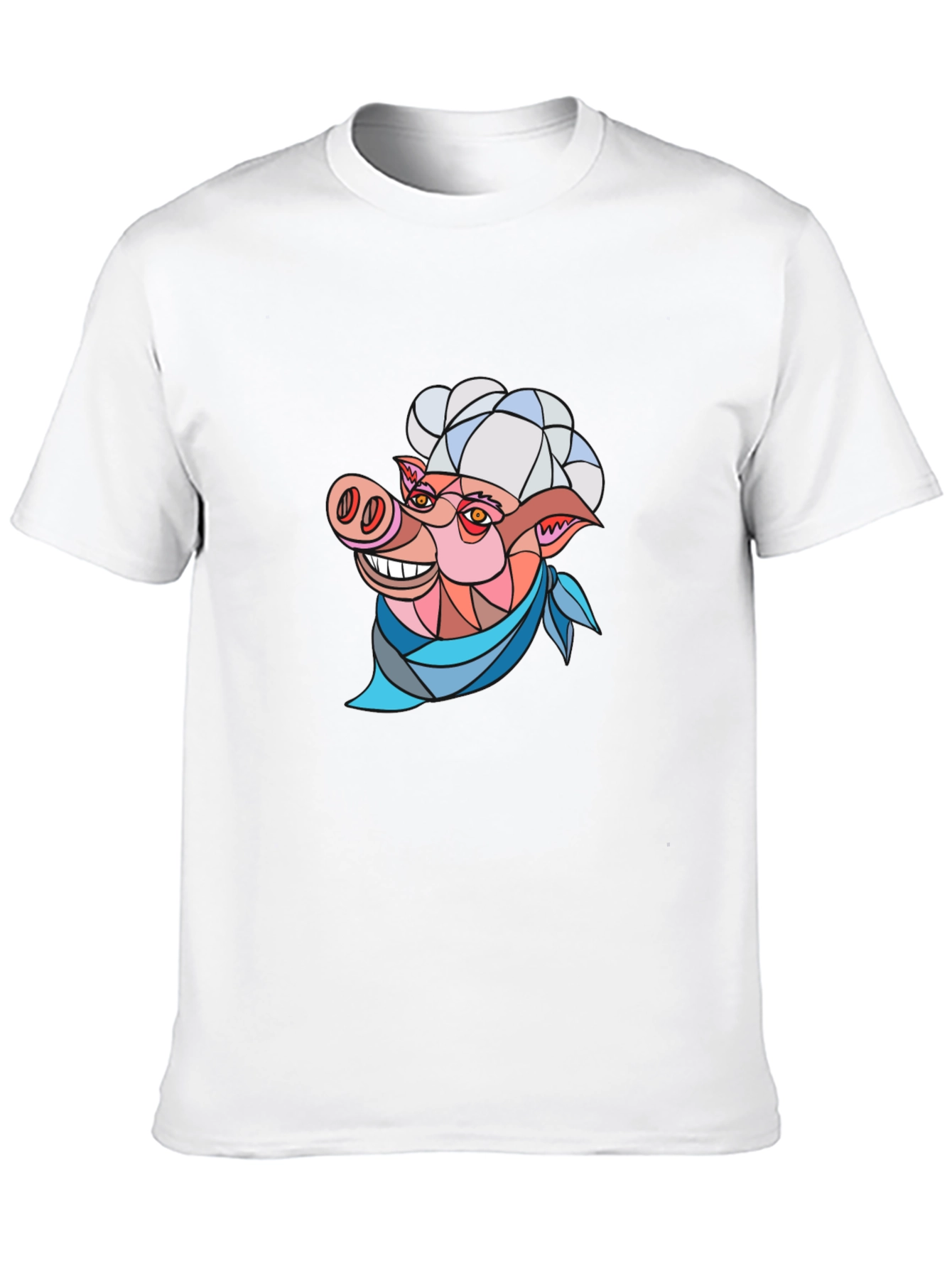 Black Chef Pig Graphic T-Shirt - Black Cotton view 10