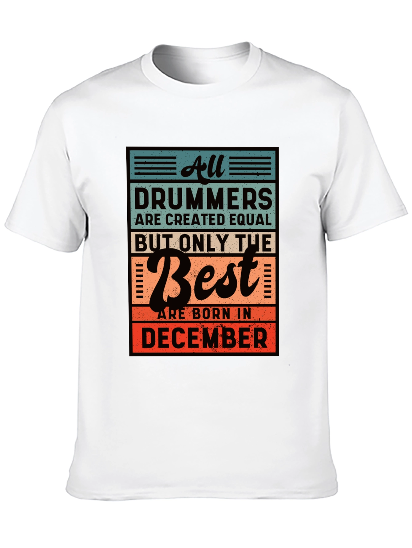 Black Drummers Born in December Graphic T-Shirt view 10