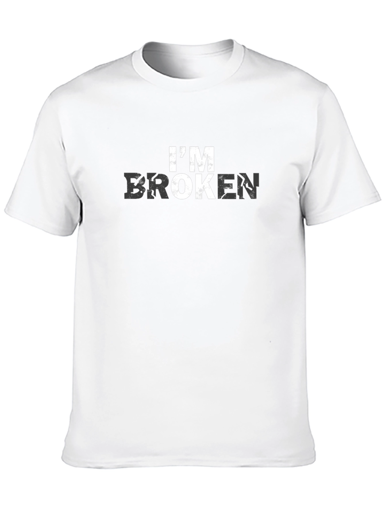 Black I'm Broken Graphic Print Black T-Shirt view 10