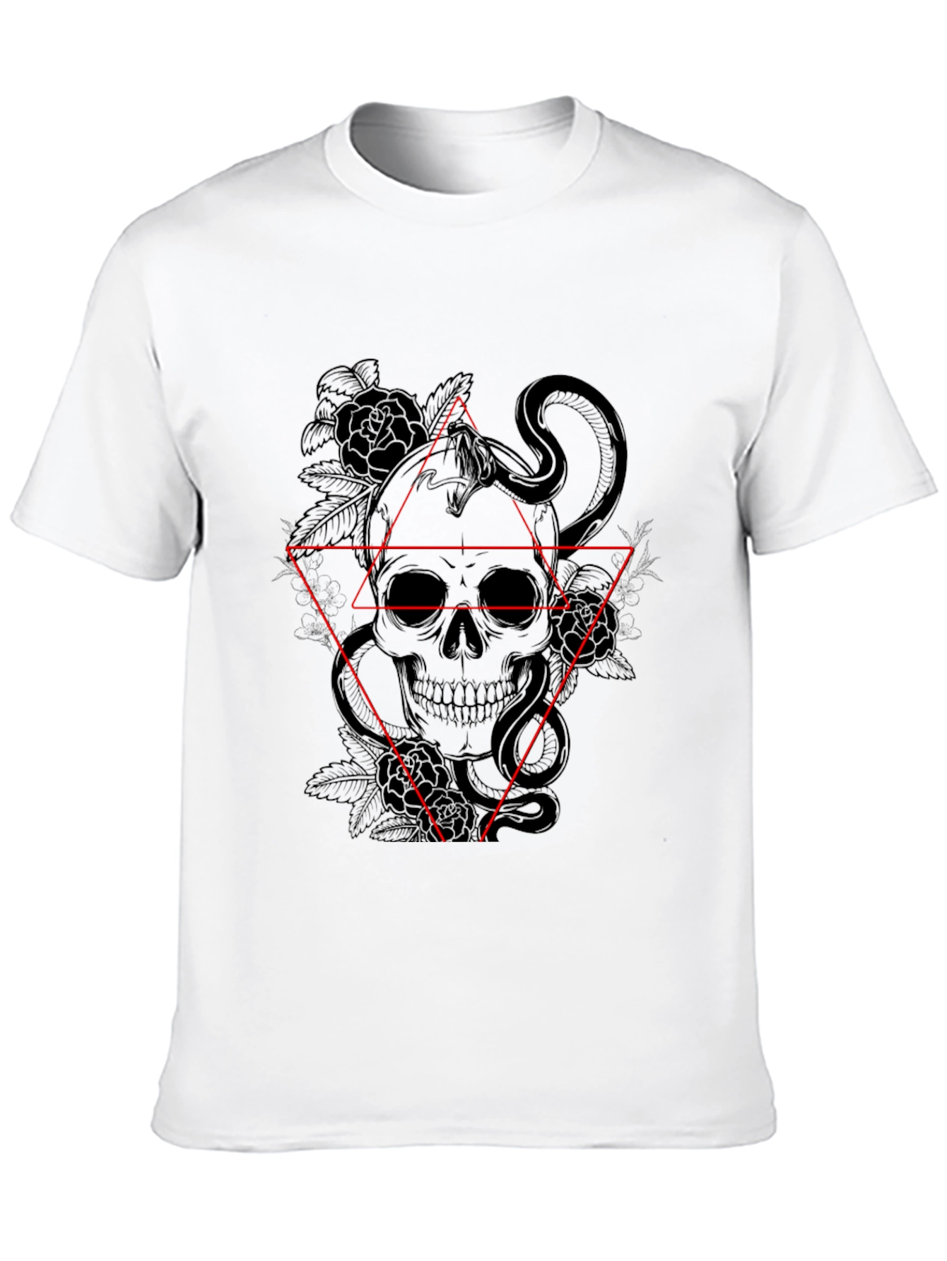 Black Skull & Snake Graphic Tee - Edgy Style view 10