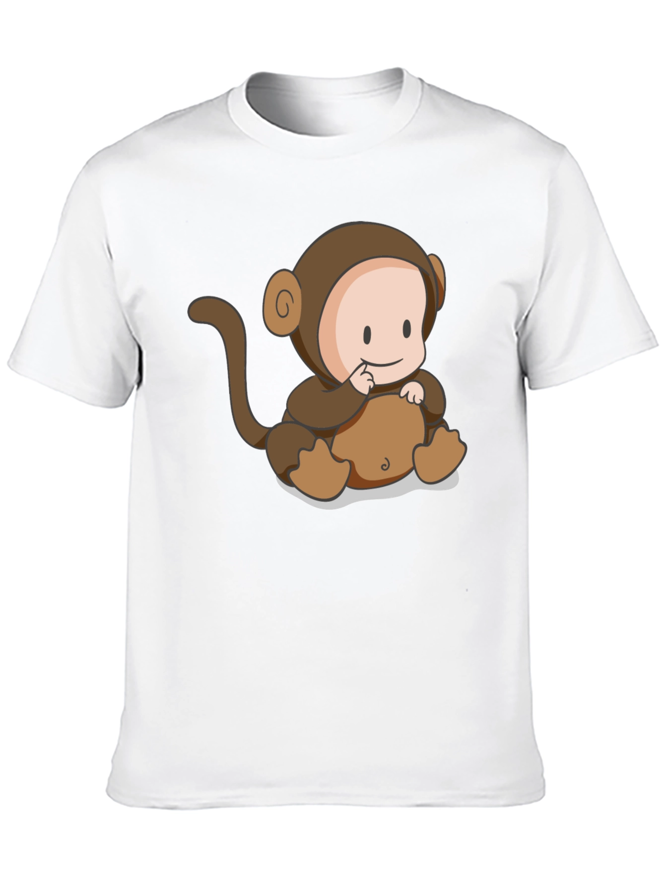 Black Cute Monkey Cartoon Black T-Shirt view 10