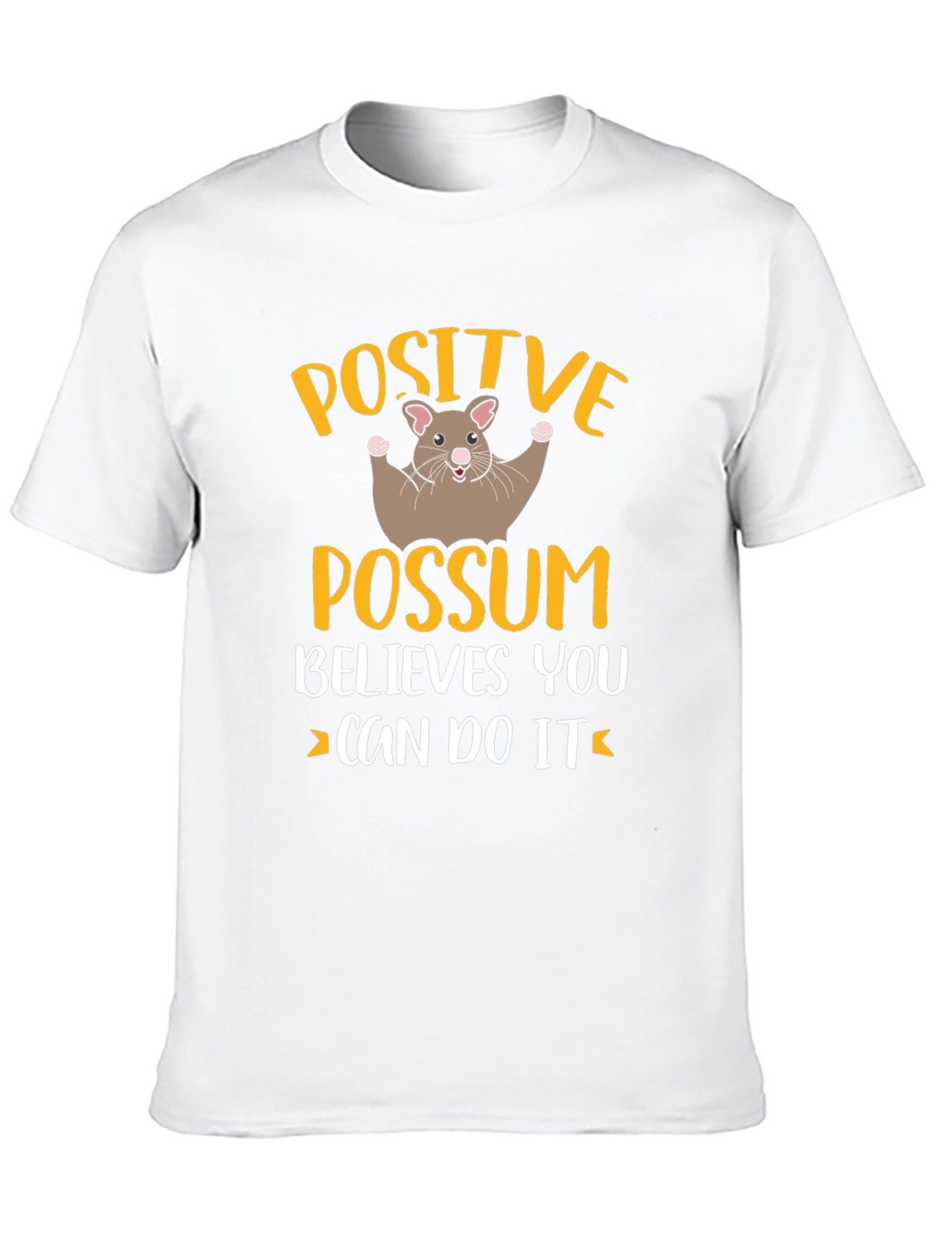 Black Positive Possum Believes in You Graphic Tee view 10