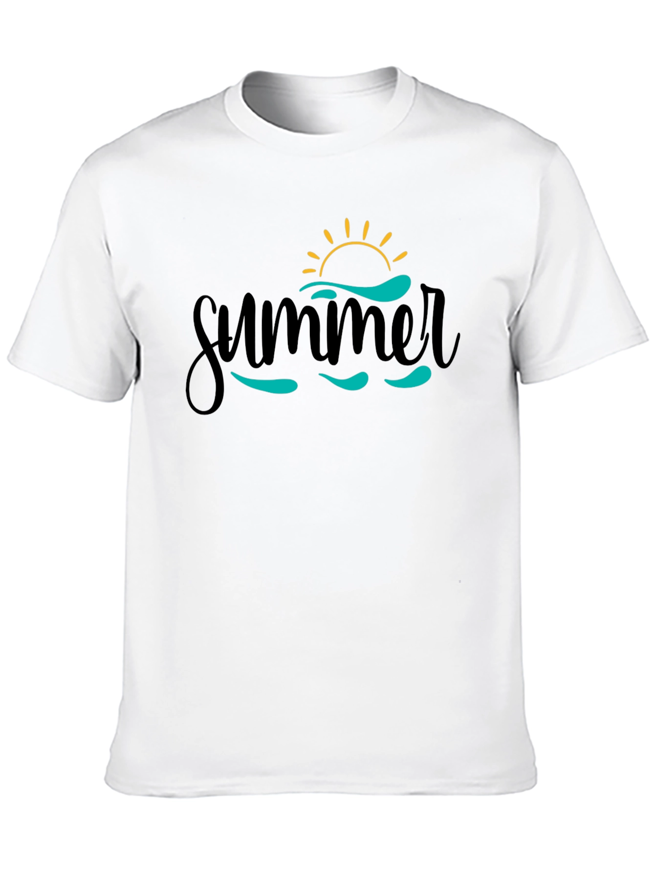 Summer Vibes Graphic Tee - Black Cotton T-Shirt - 10