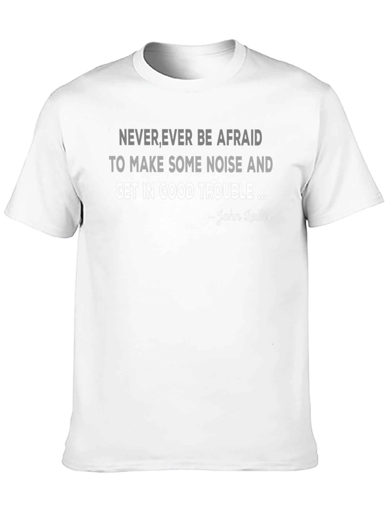 Black Never Afraid T-Shirt - John Lewis Quote Tee view 10
