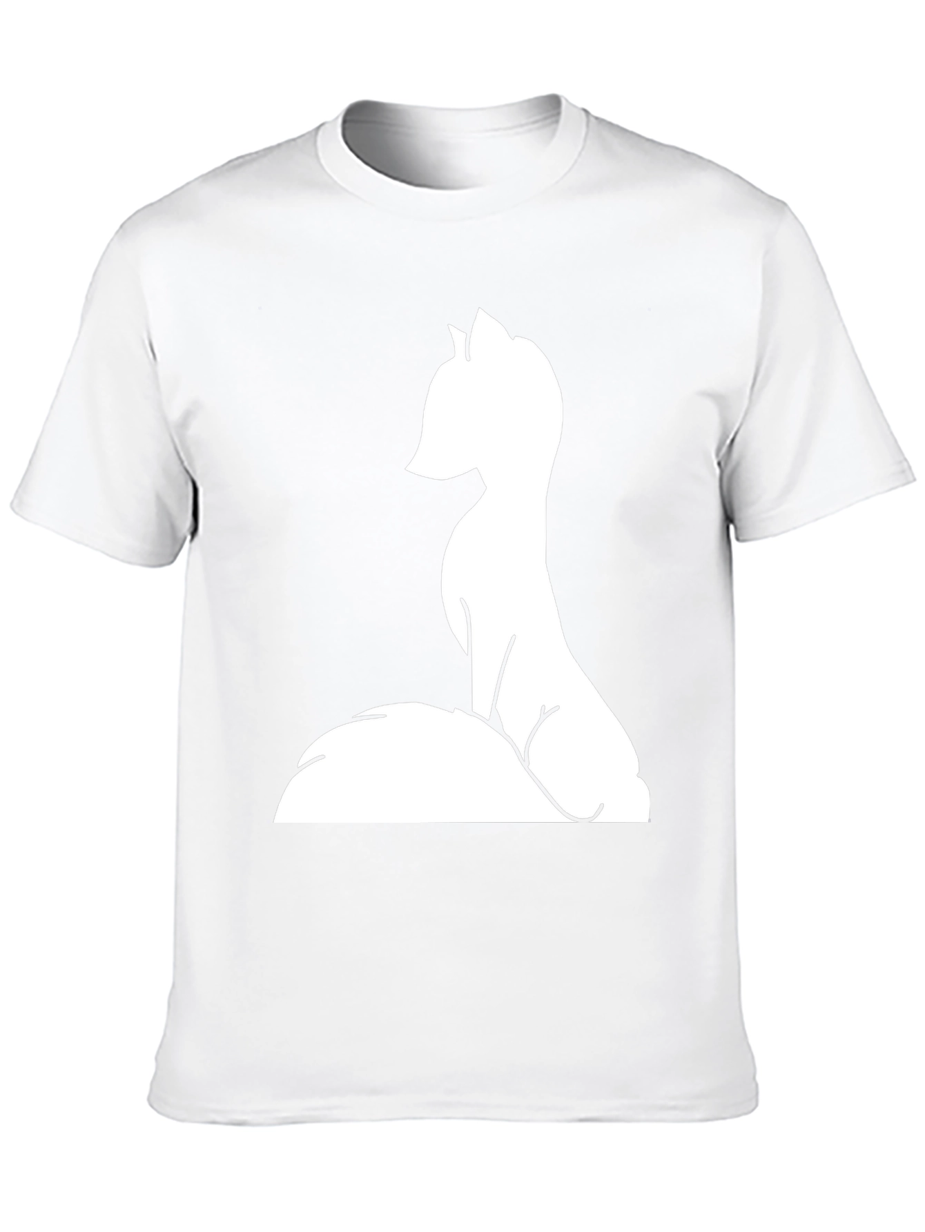 Black Minimalist Fox Tee - Black Graphic T-Shirt view 10