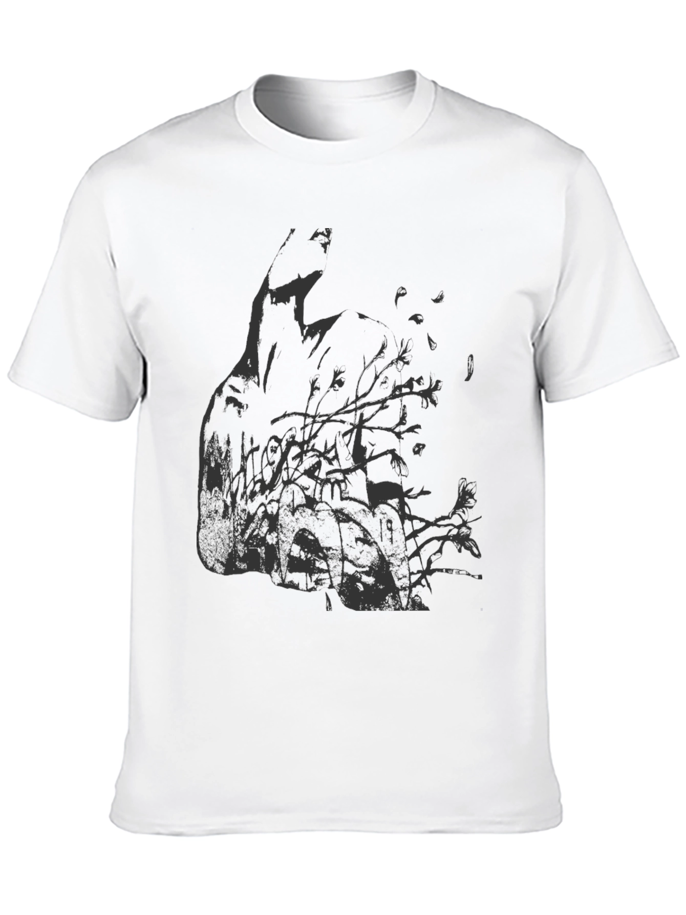 Black Abstract Graphic Print Black T-Shirt view 10