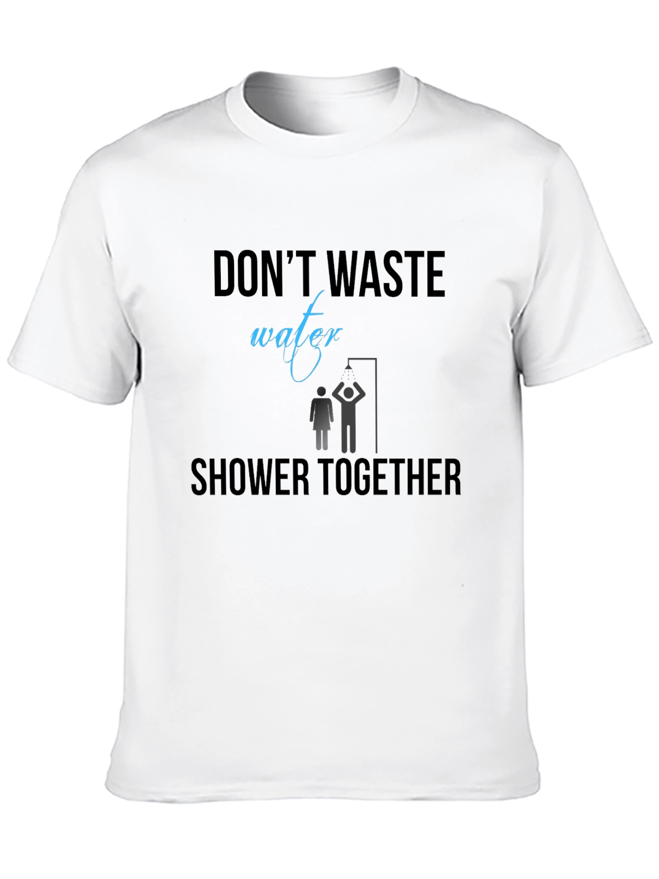 Black Humorous "Shower Together" Graphic Tee view 10