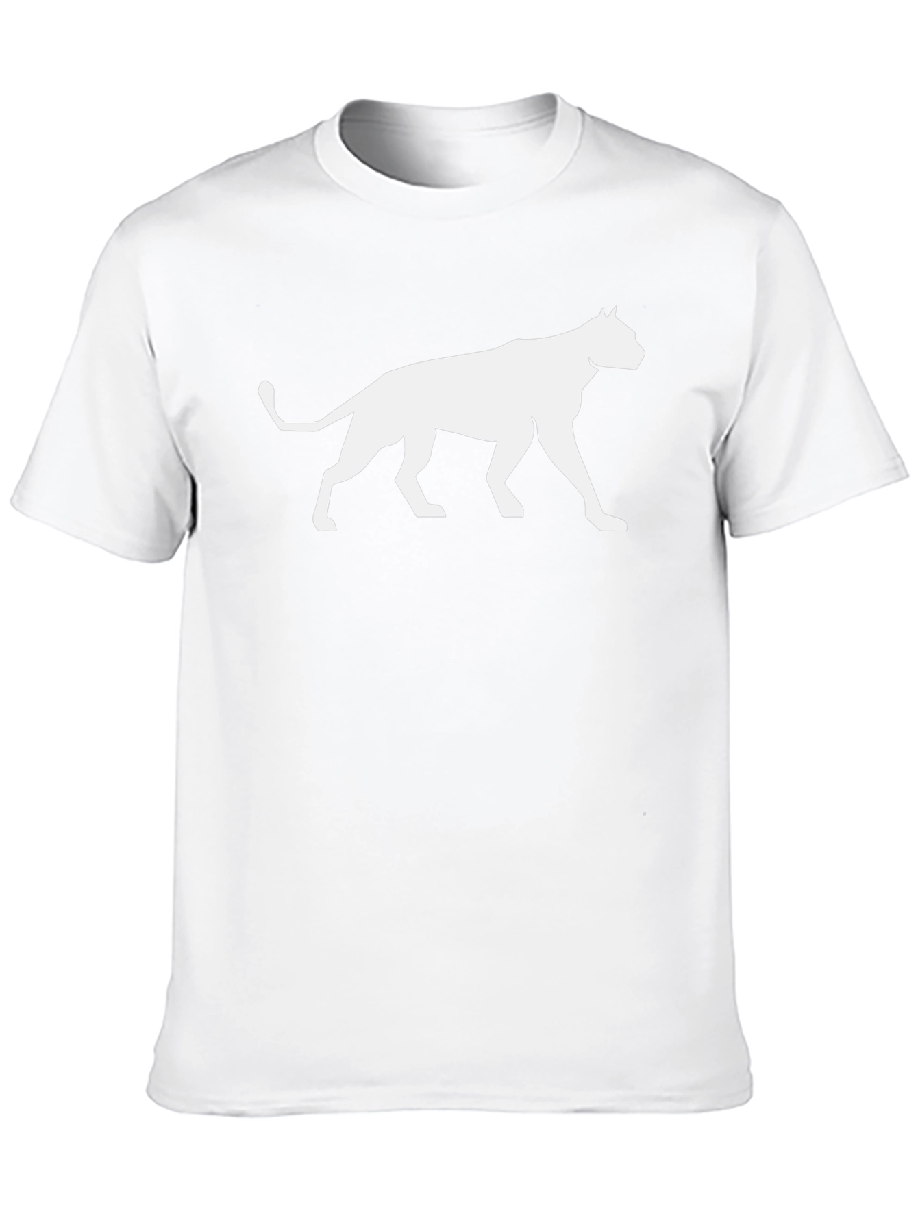 Black Black T-Shirt with White Cat Silhouette Graphic view 10