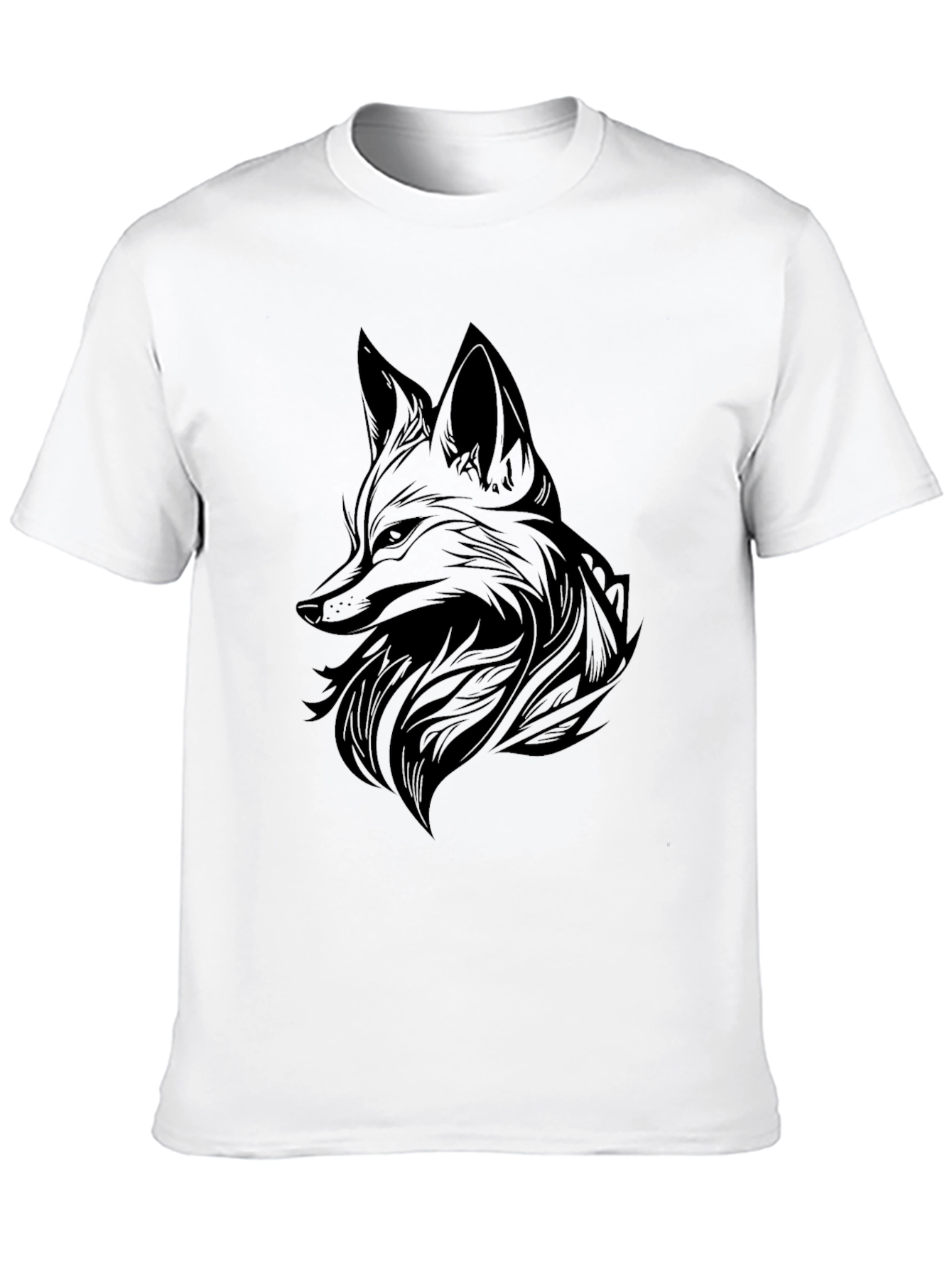 Black Black Fox Graphic Tee - Men's Stylish Print T-Shirt view 10