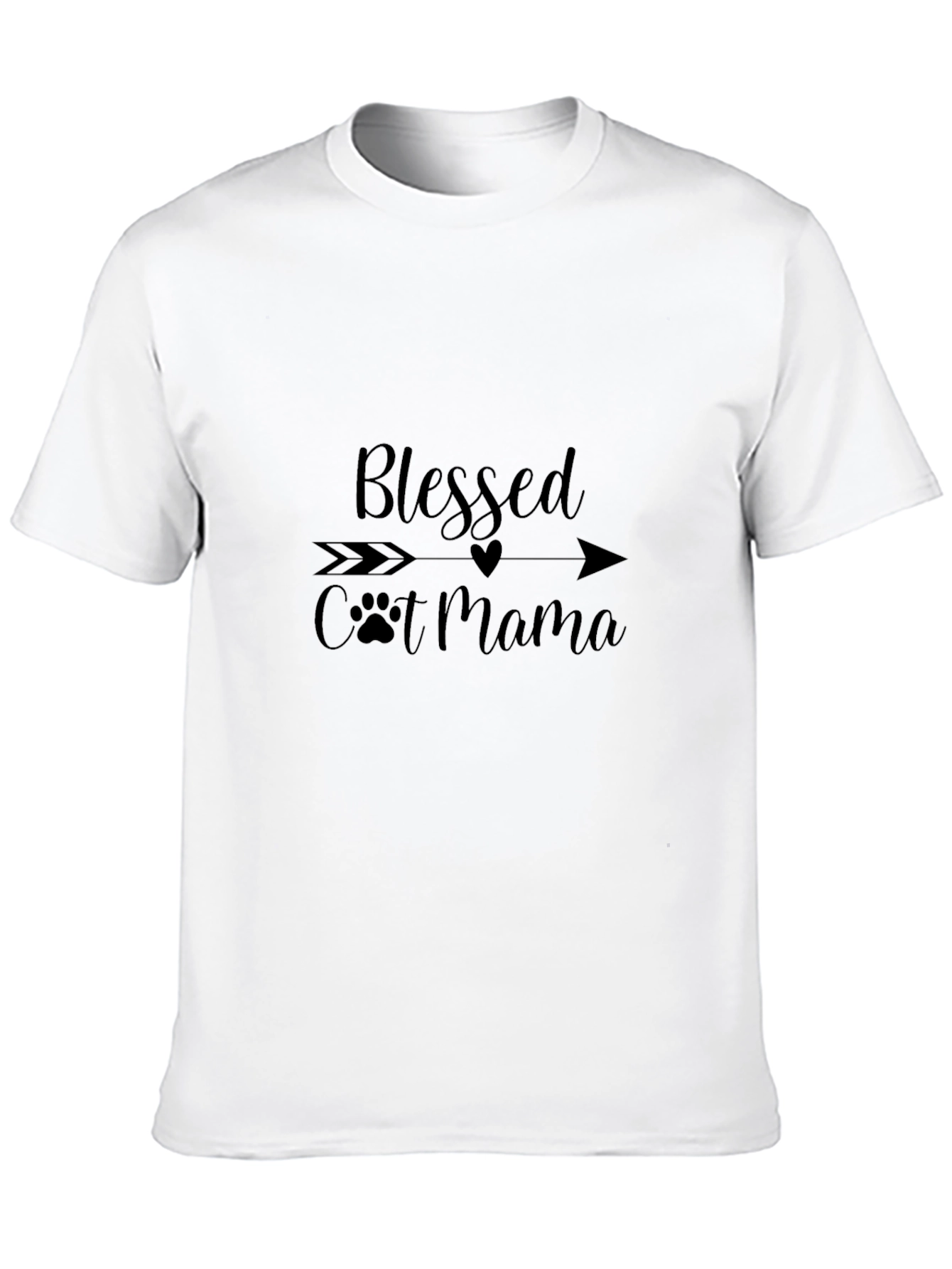 Black Blessed Cat Mama Black Graphic Tee view 10