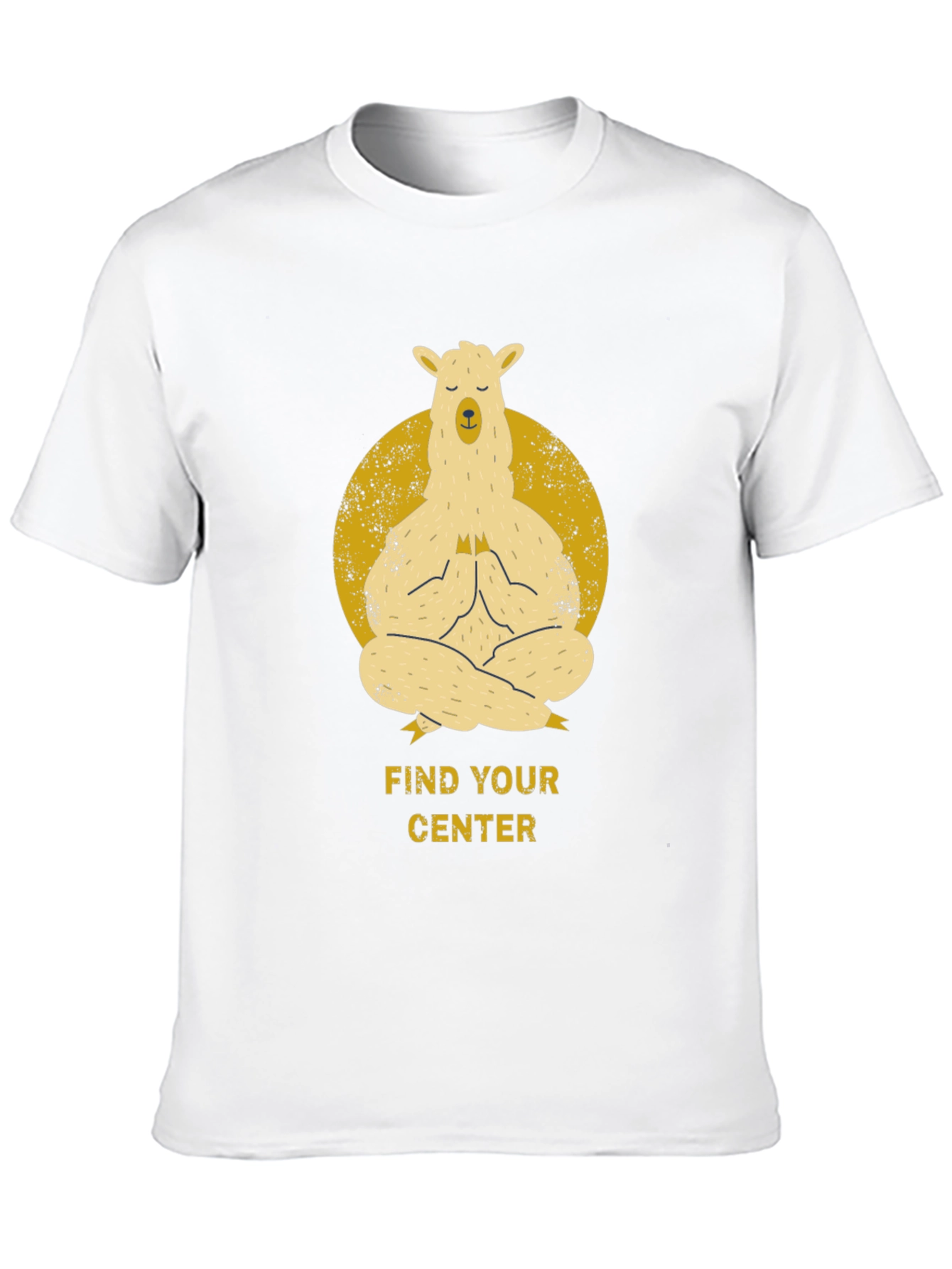 Black Find Your Center - Meditating Llama T-Shirt view 10