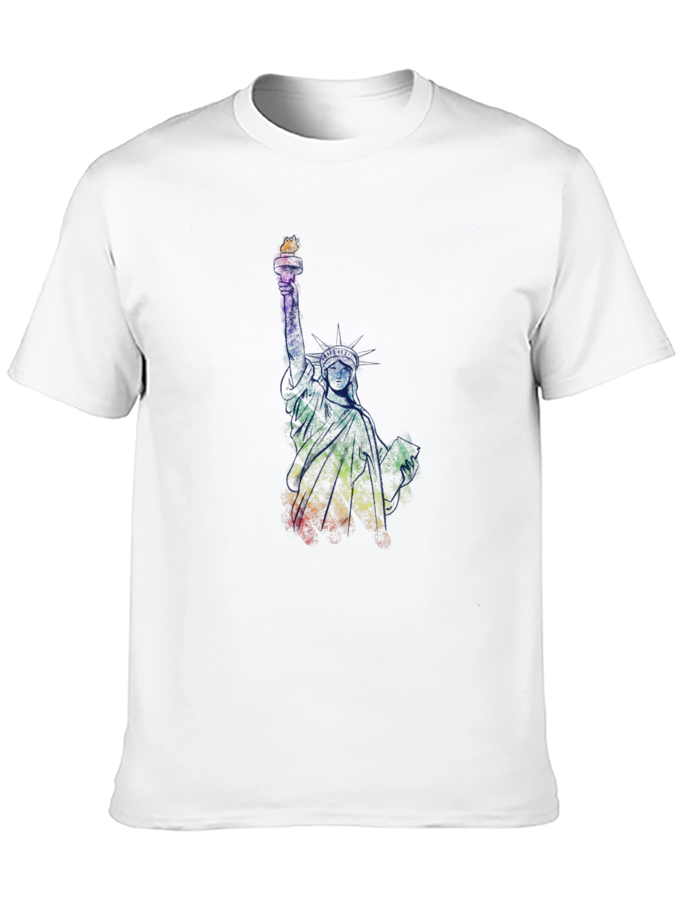 Black Statue of Liberty Graphic Print Black T-Shirt view 10