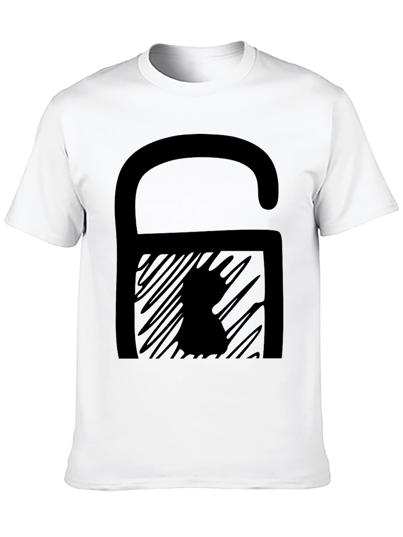 Black Abstract Graphic Print Black T-Shirt view 10