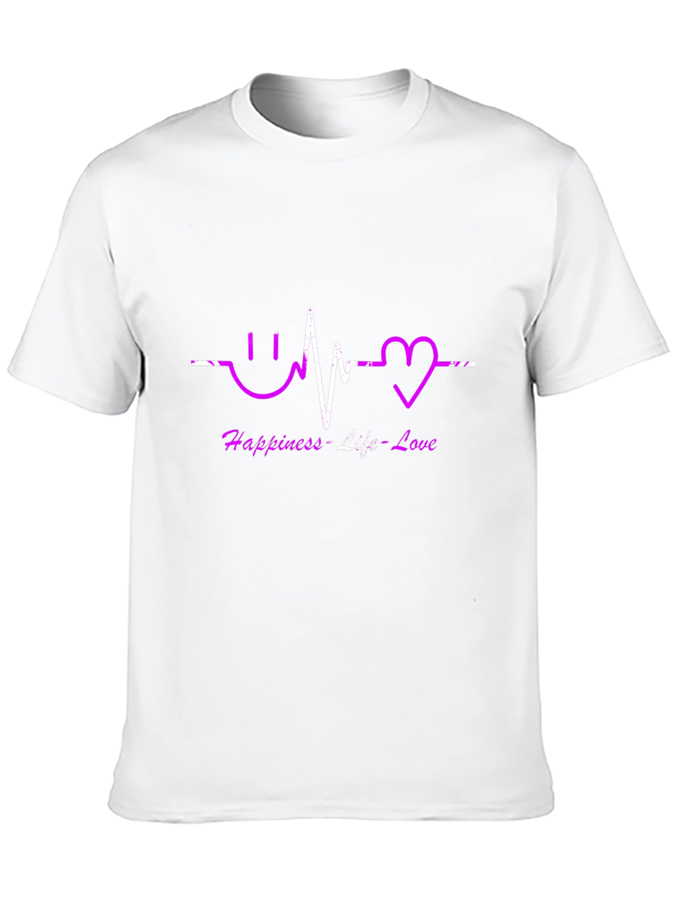 Black Happiness Life Love T-Shirt view 10