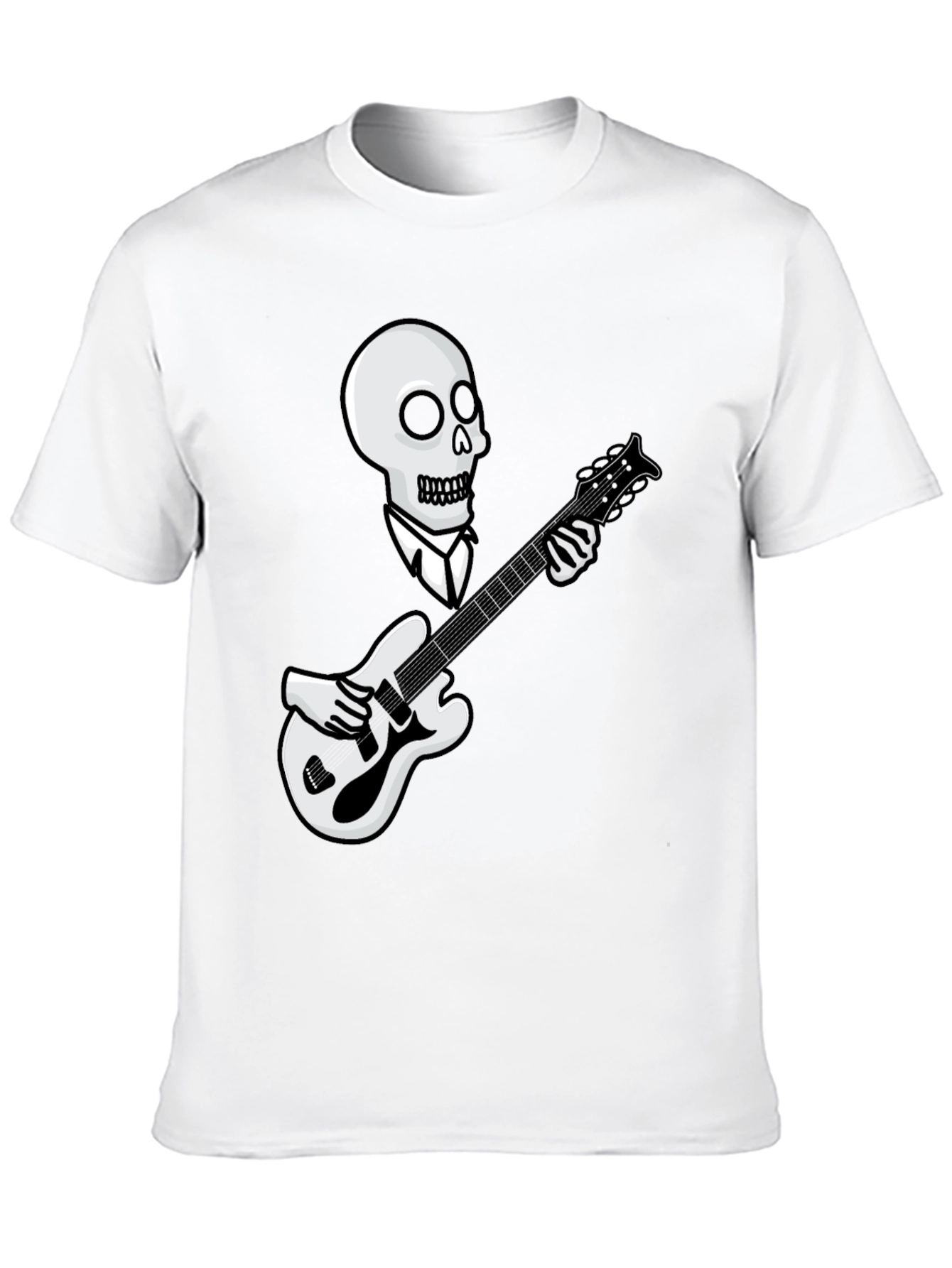 Skull Guitarist Graphic Tee - Black - 10