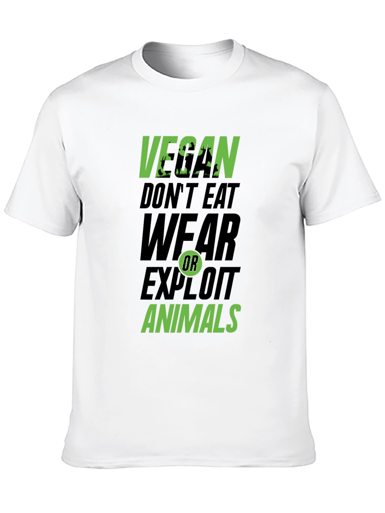 Black Vegan Don't Eat, Wear, Exploit Animals Graphic Tee view 10