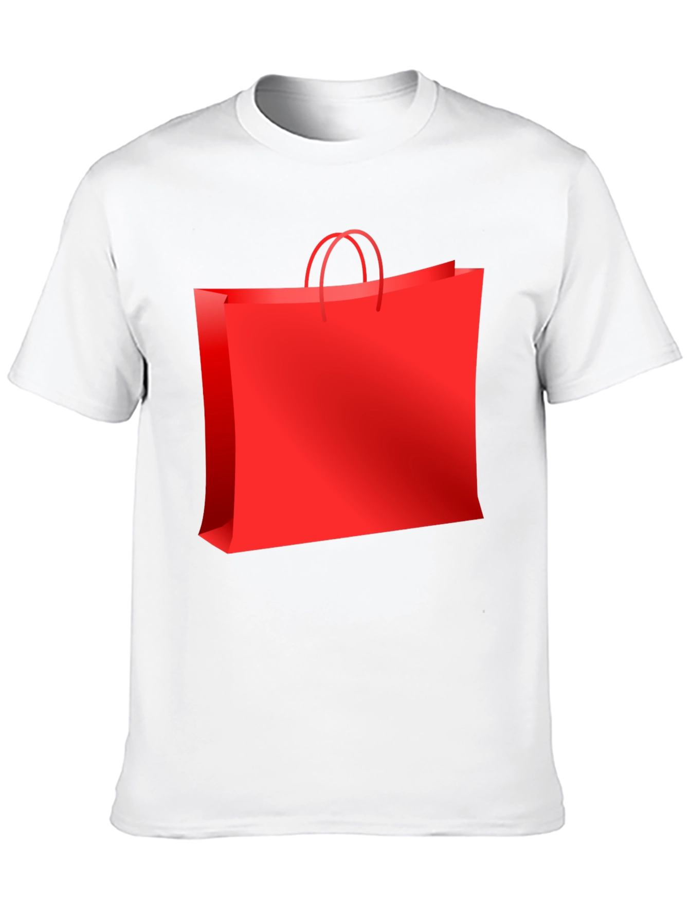 Black Red Shopping Bag Graphic Tee - Black Casual T-Shirt view 10