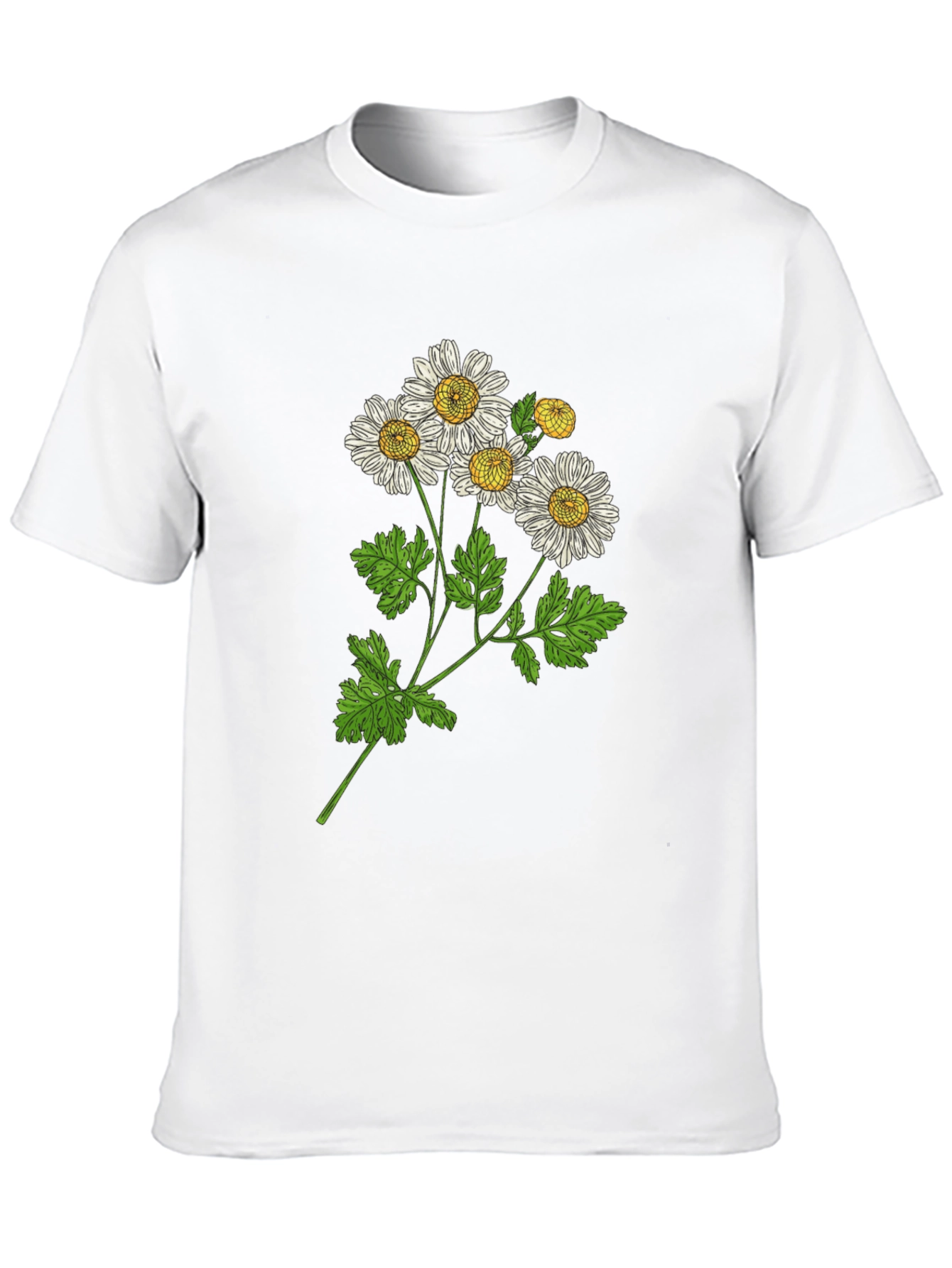 Black Botanical Daisy Graphic T-Shirt - Black view 10