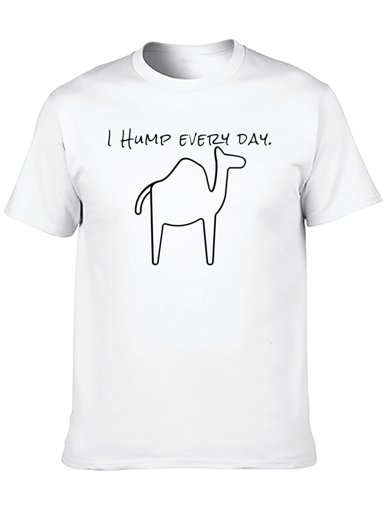 Black Funny "I Hump Every Day" Camel Graphic Tee - Black Cotton T-Shirt view 10