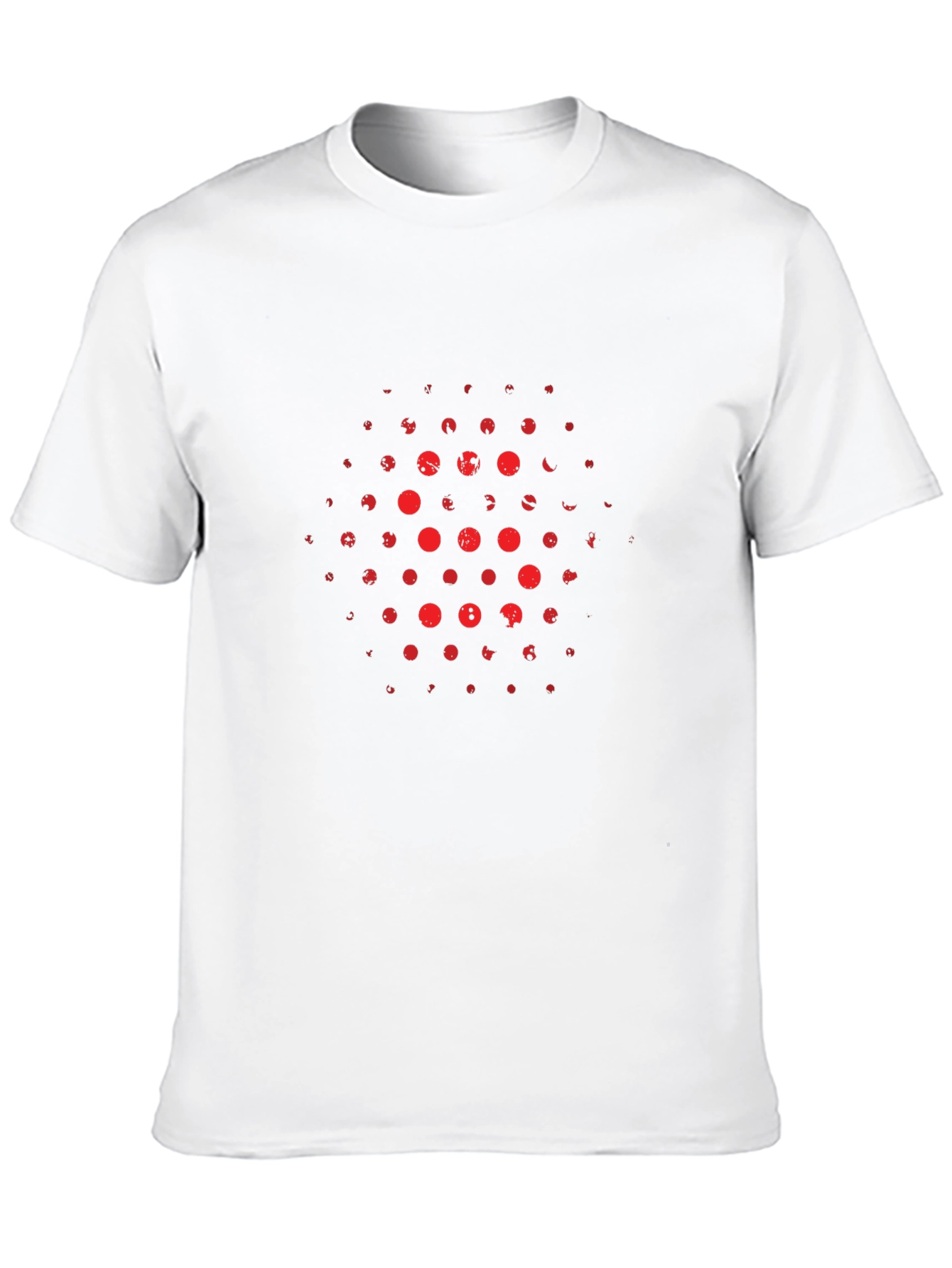 Black Abstract Red Dot Pattern Black T-Shirt view 10