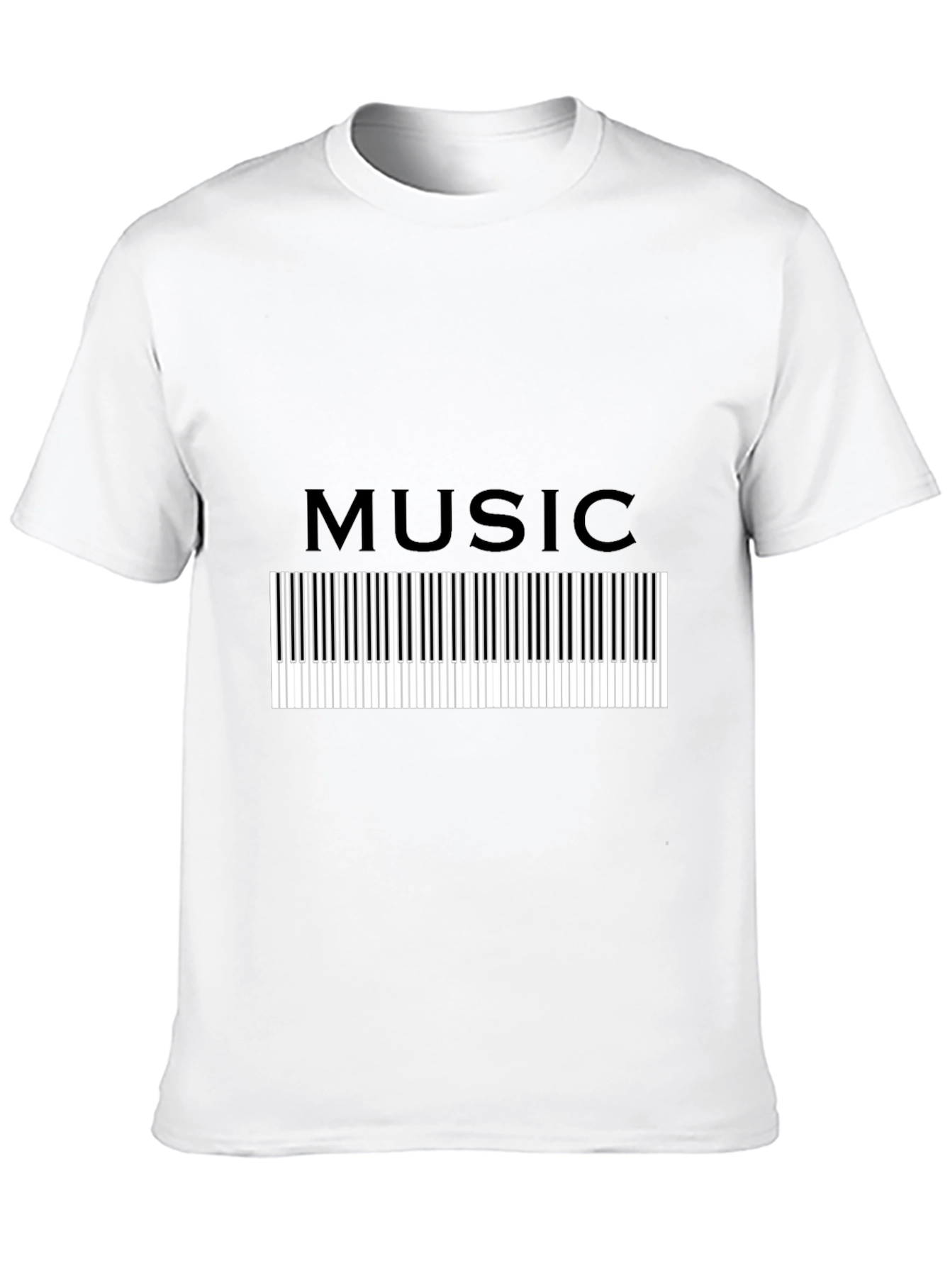 Black Music Keyboard Graphic Tee - Black T-Shirt view 10