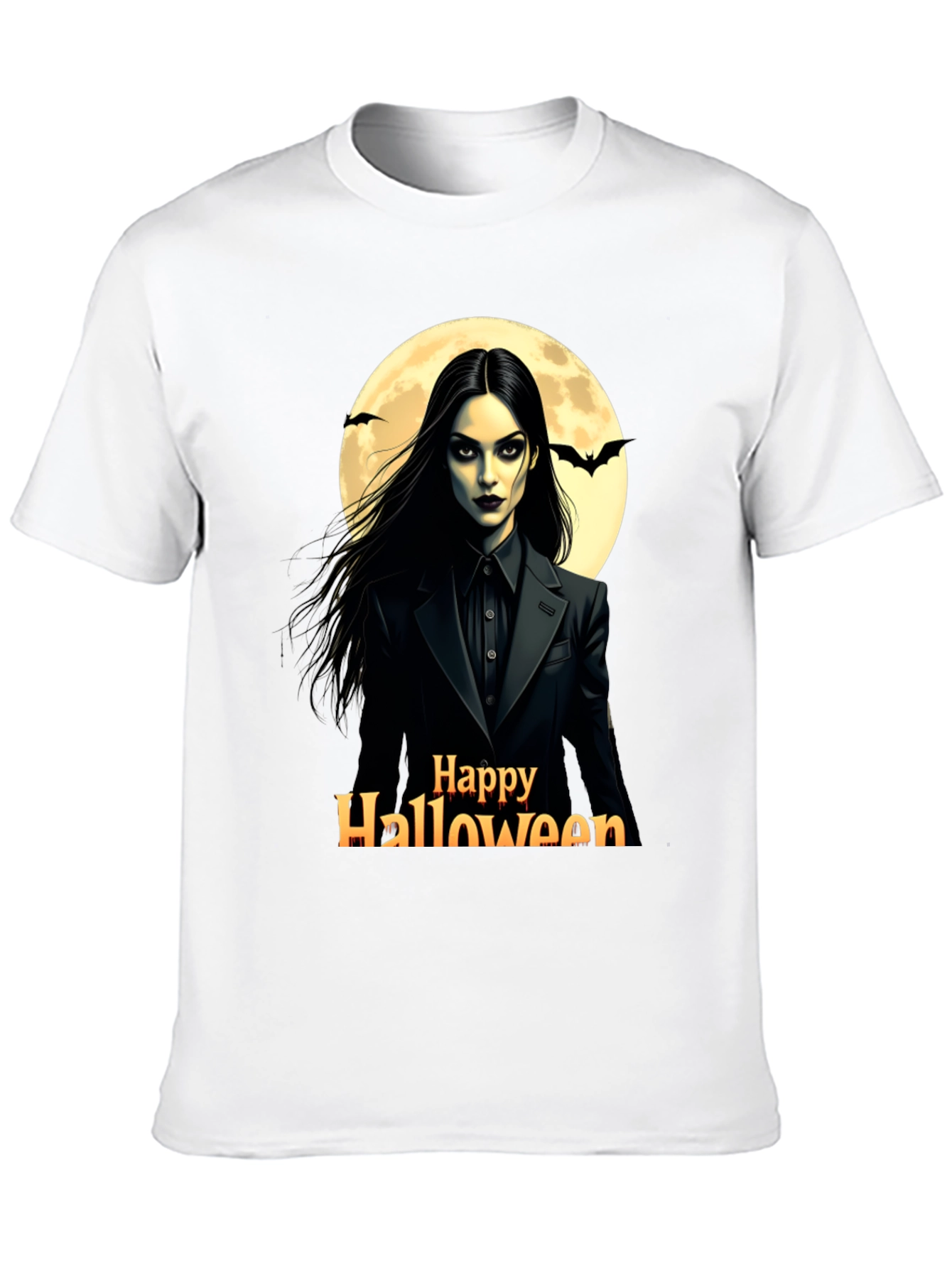 Black Happy Halloween Wednesday T-Shirt view 10