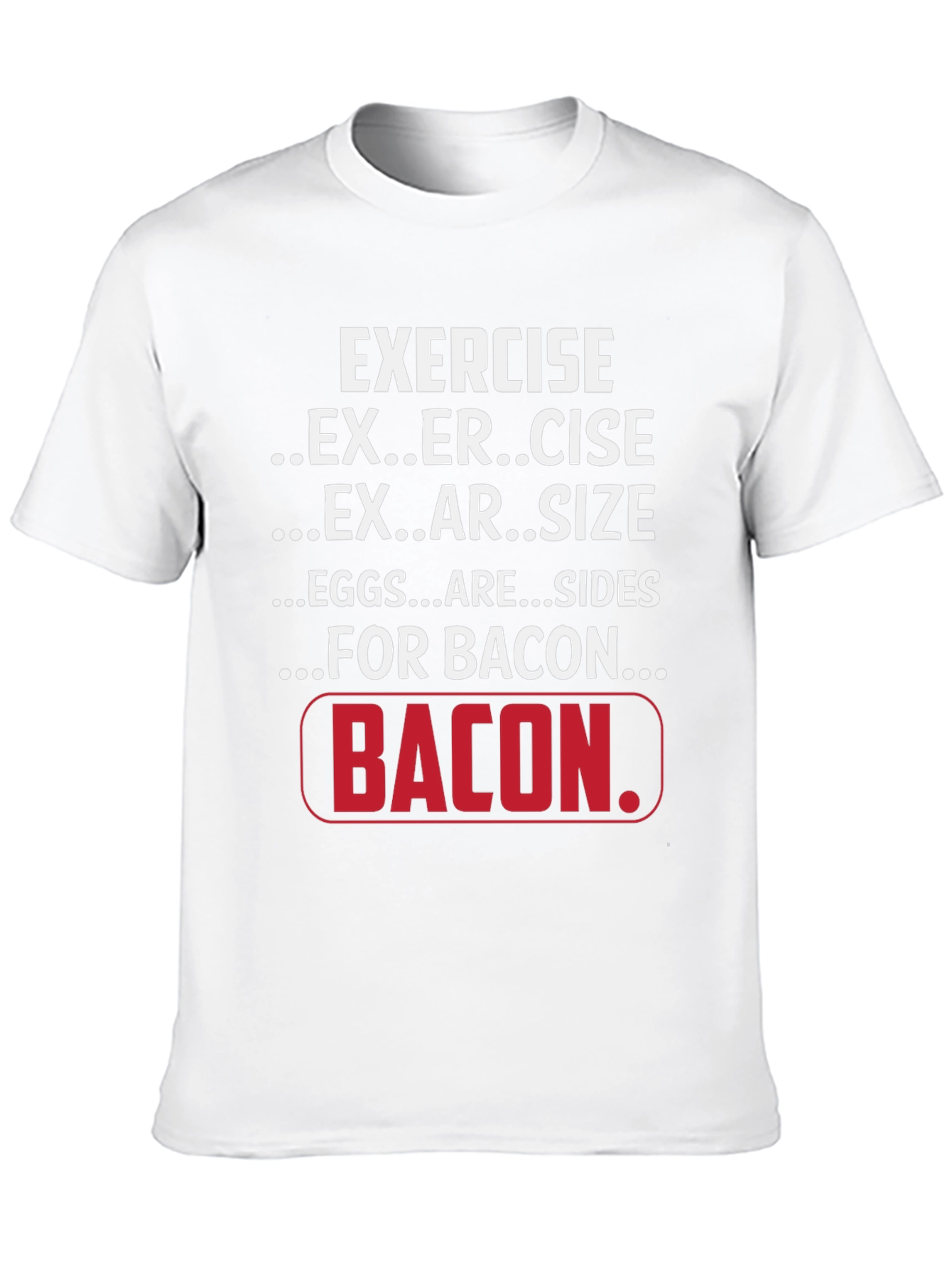 Black Exercise for Bacon Black Graphic T-Shirt view 10