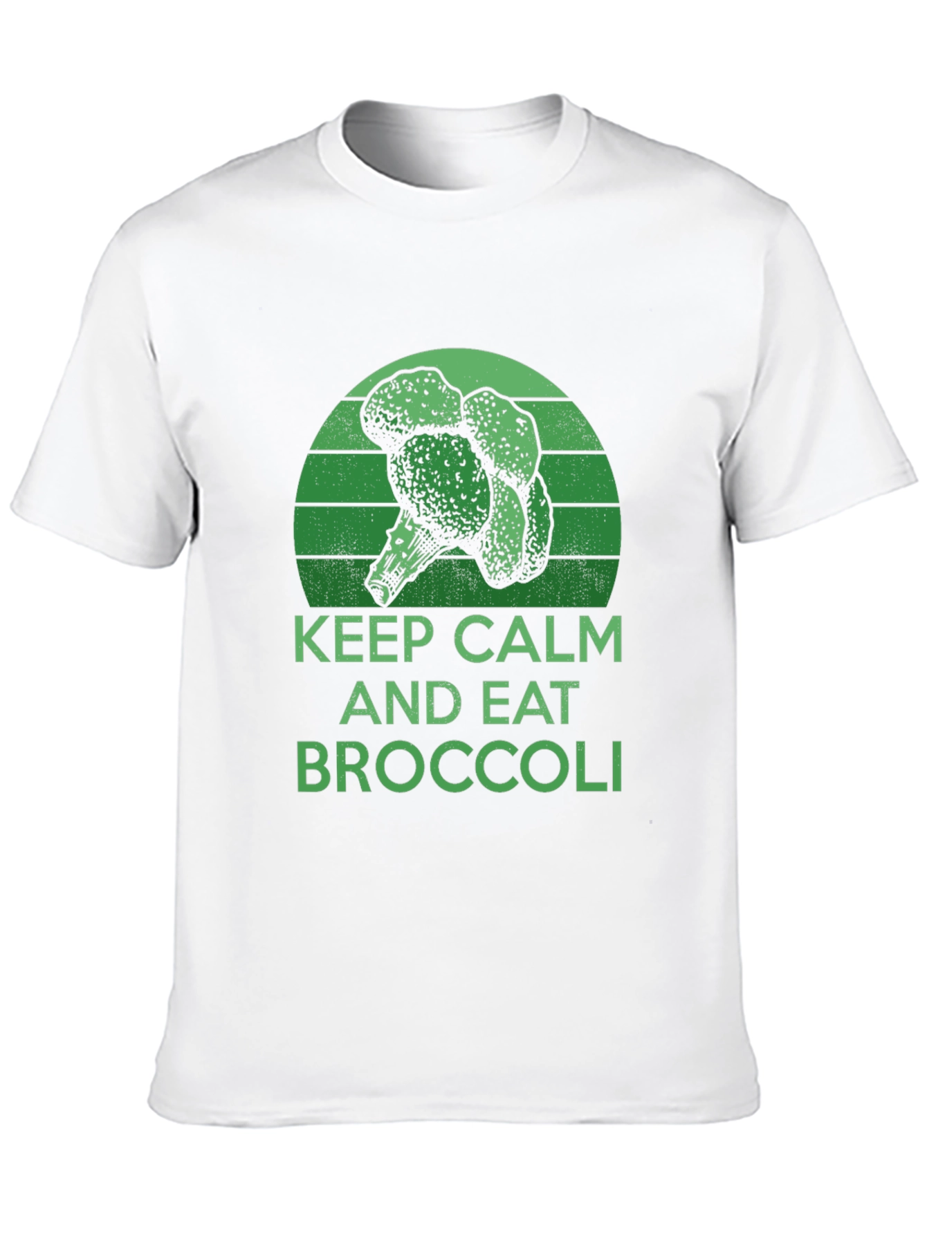 Black Keep Calm and Eat Broccoli T-Shirt view 10