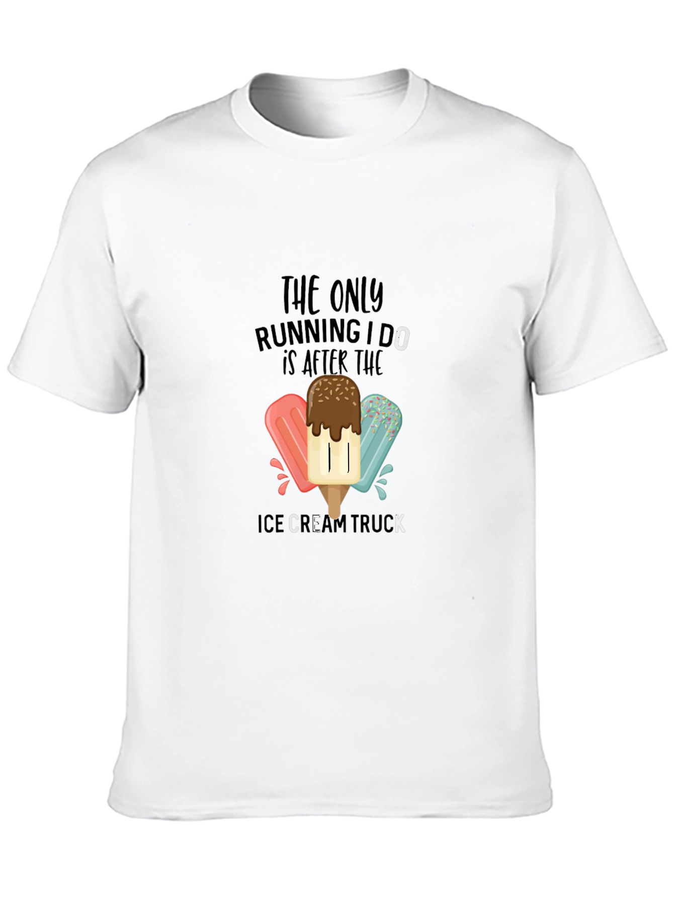 Black Ice Cream Truck T-Shirt - Funny Running Tee view 10