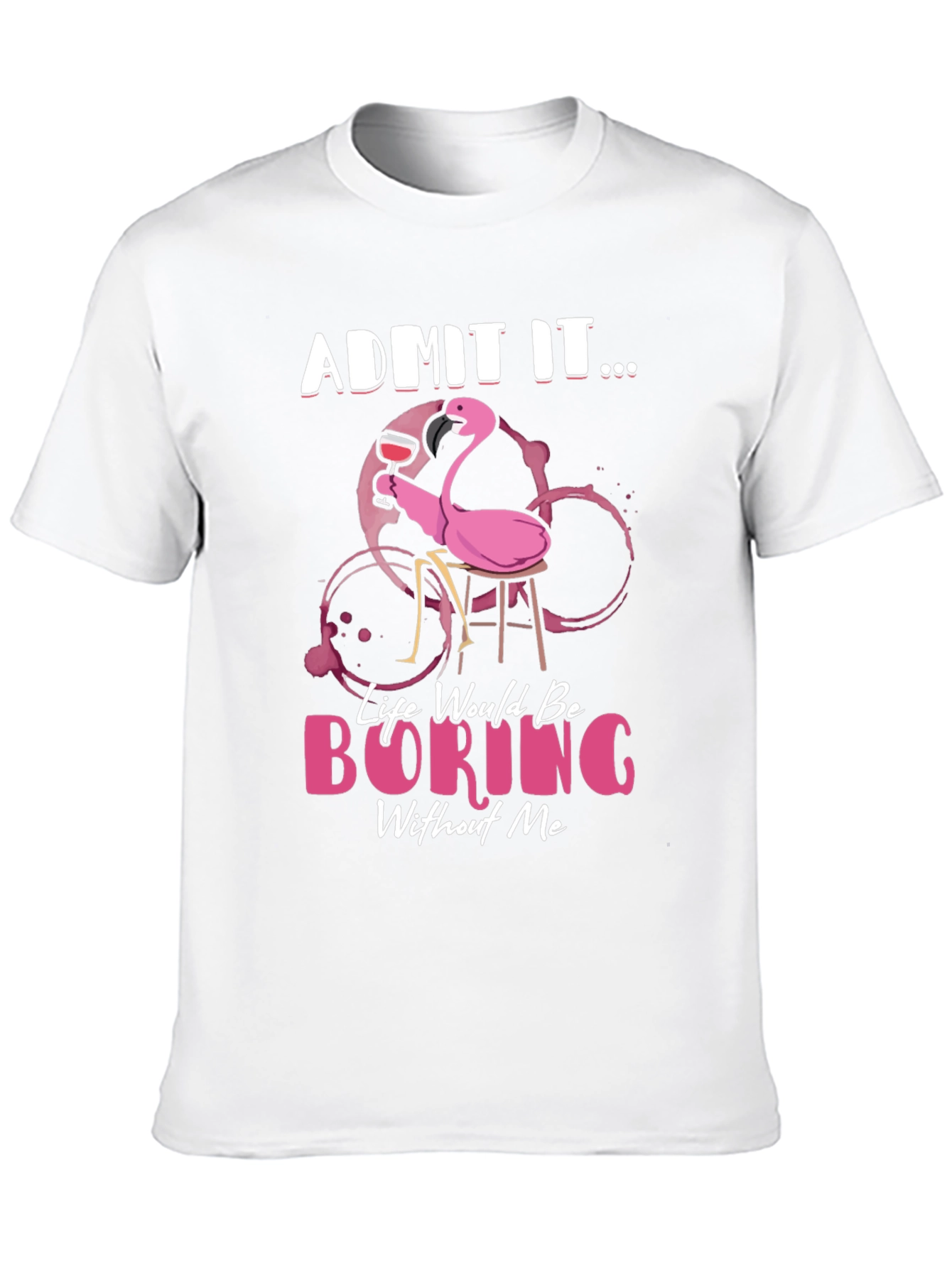 Black Funny Flamingo Graphic T-Shirt - Admit It... view 10