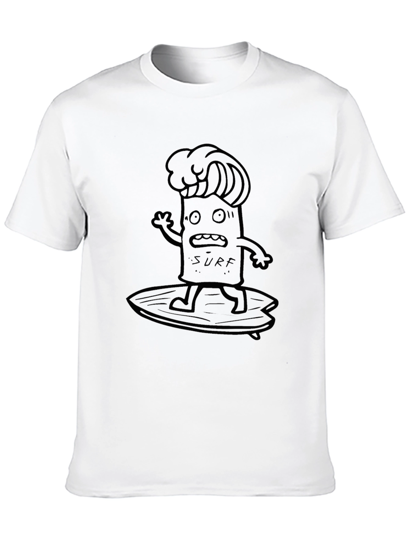 Black Surf Dude Graphic Tee - Black Cotton T-Shirt view 10