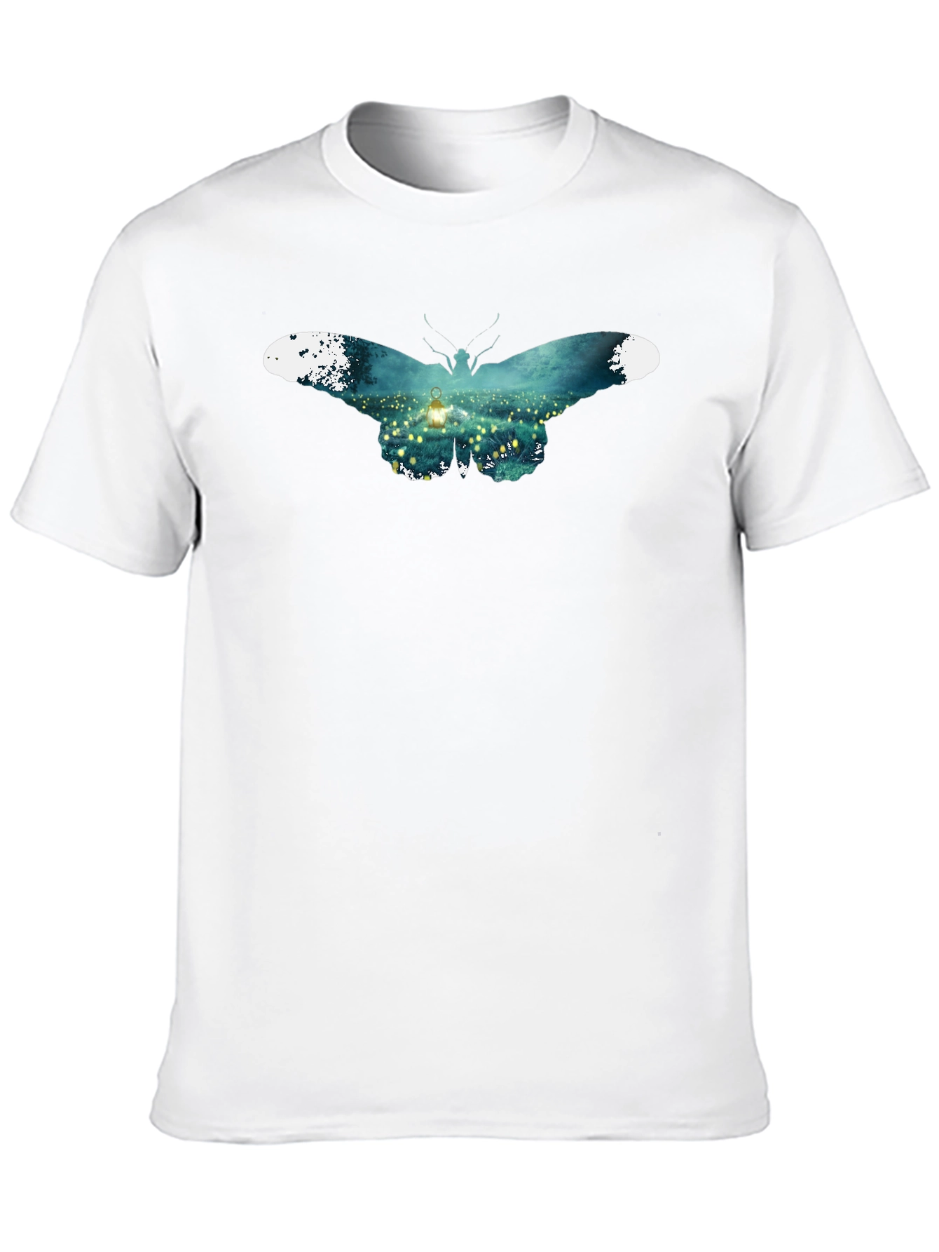 Butterfly Lantern Graphic Black T-Shirt - 10