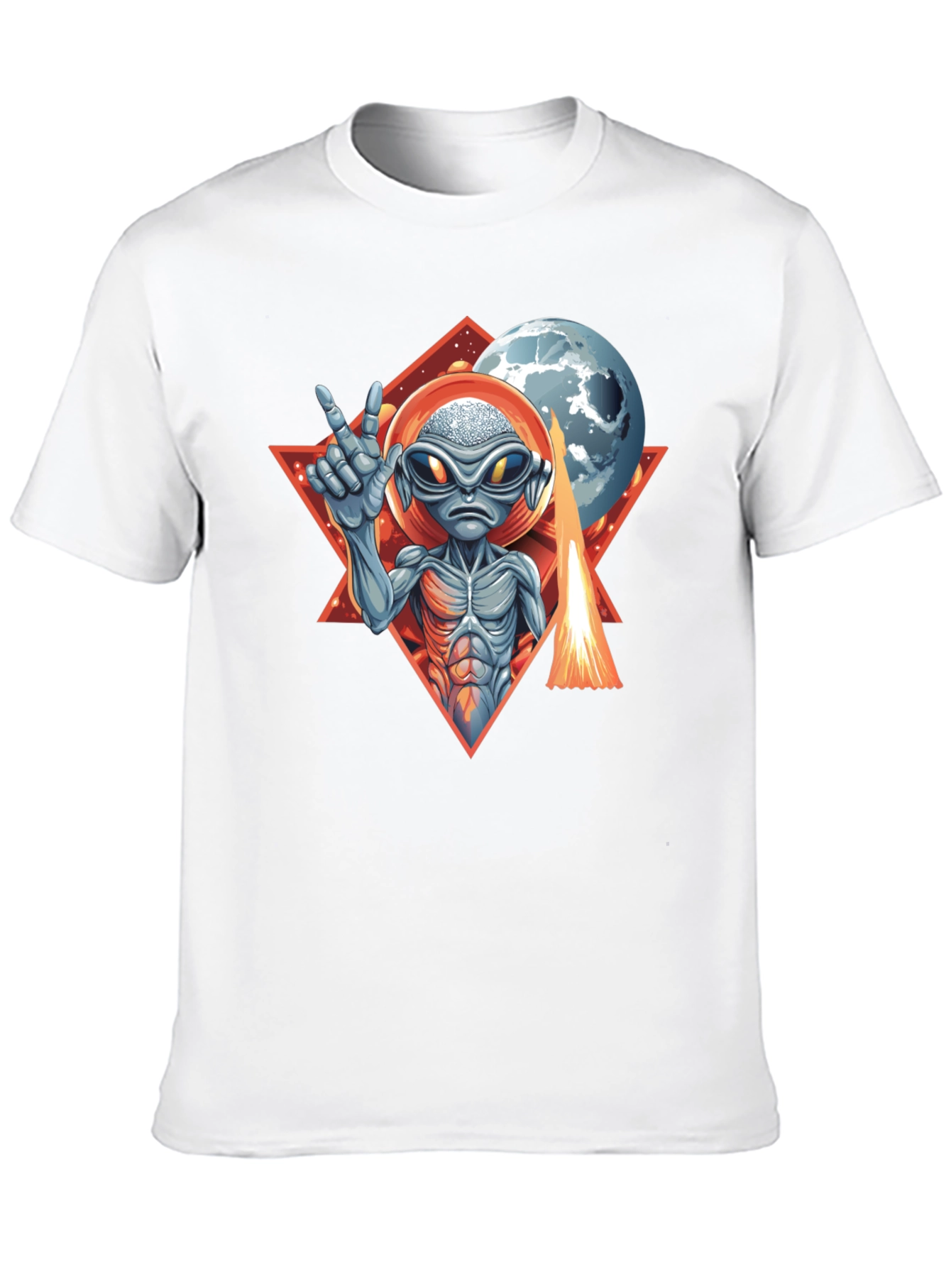 Black Alien Peace Sign T-Shirt - Out of This World Style! view 10