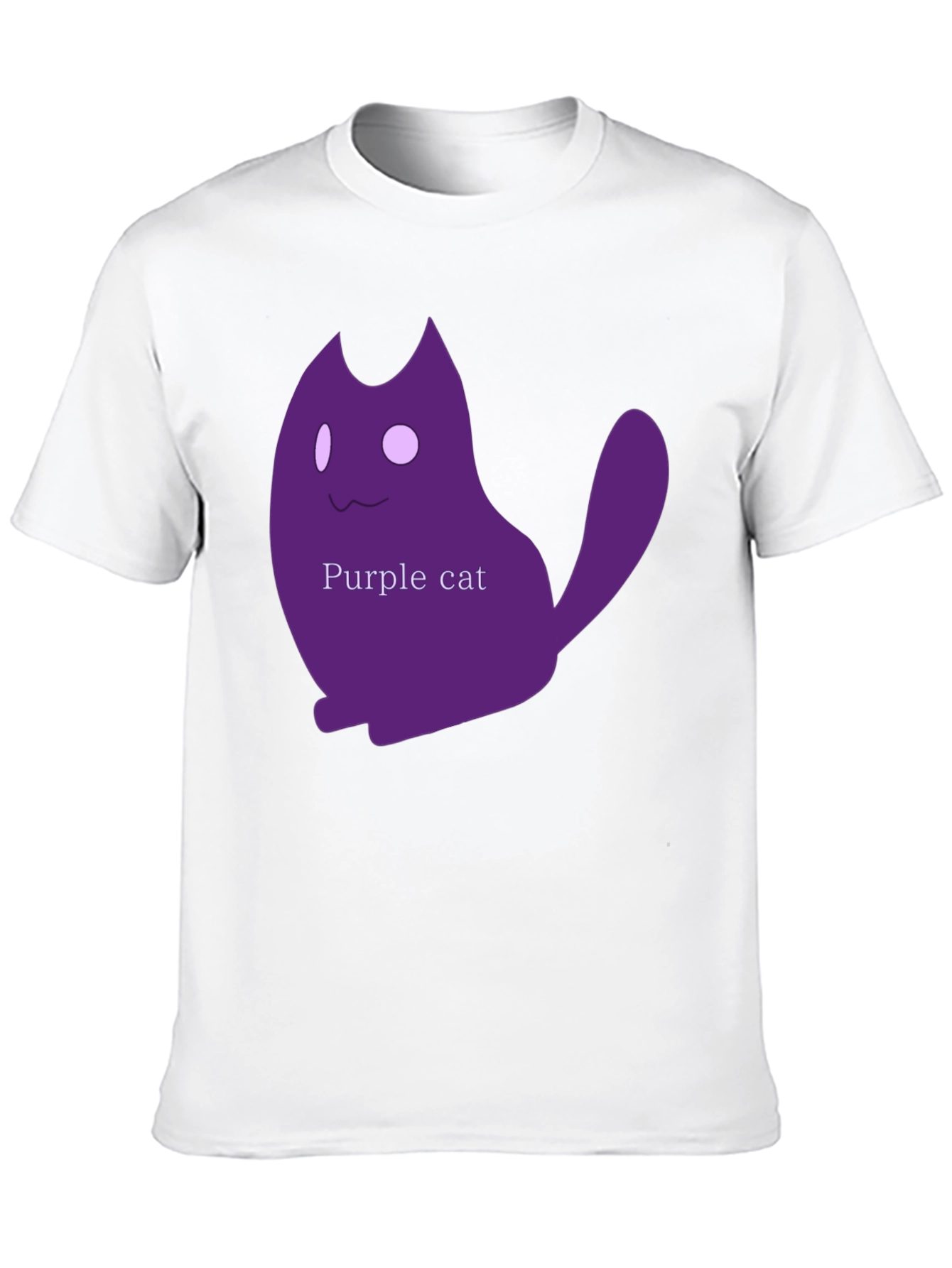 Black Black T-Shirt with Purple Cat Graphic view 10