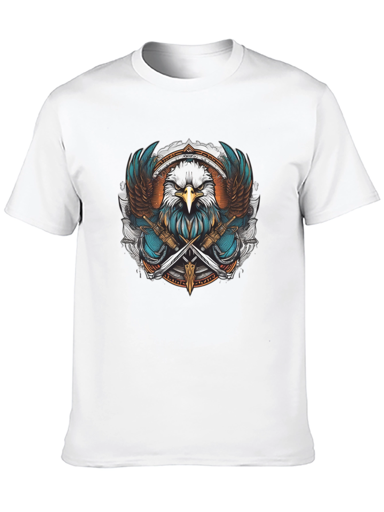 Black Eagle & Swords Graphic Tee - Stylish Unisex Shirt view 10