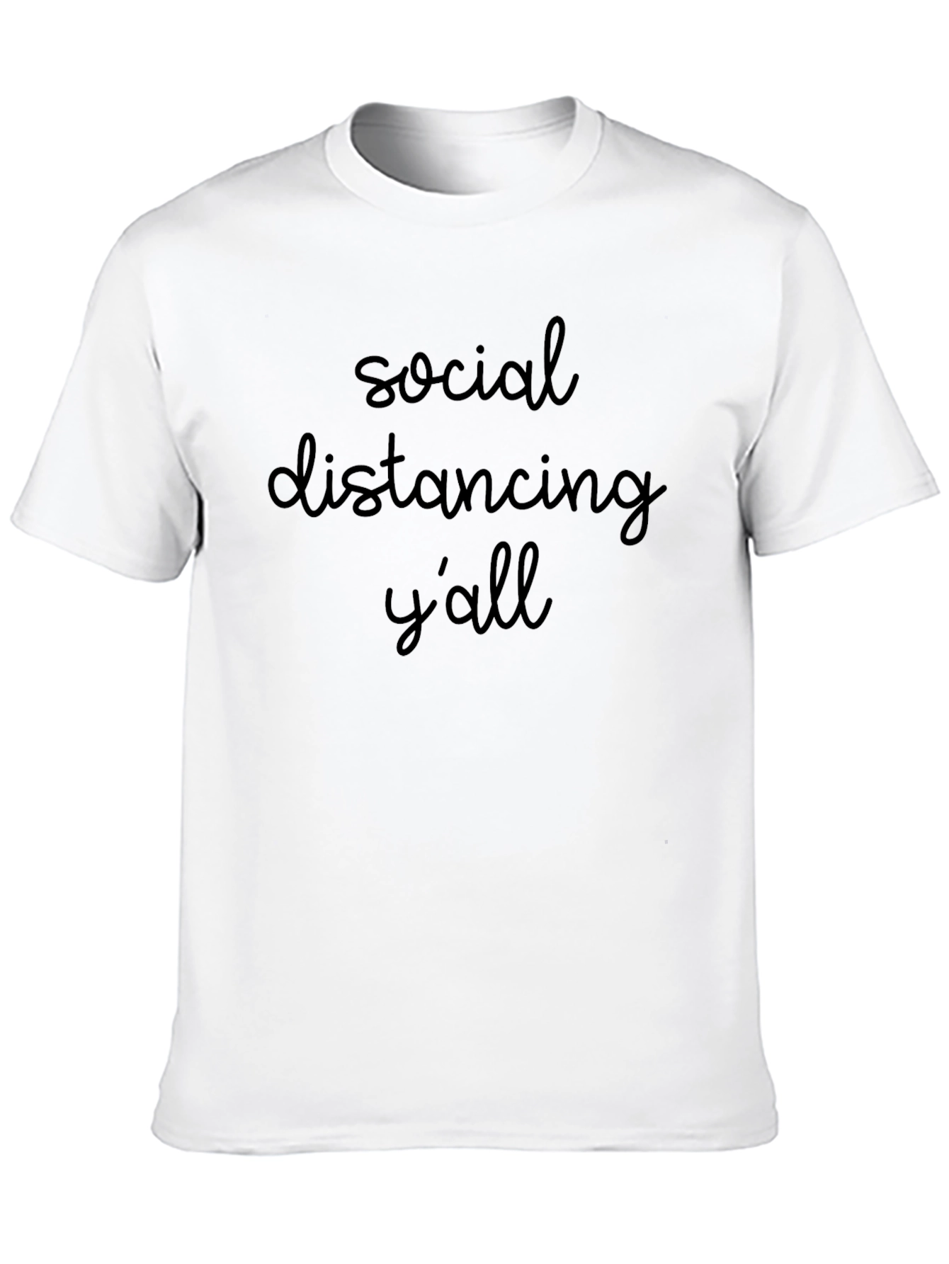 Black Social Distancing Y'all Black Graphic Tee view 10