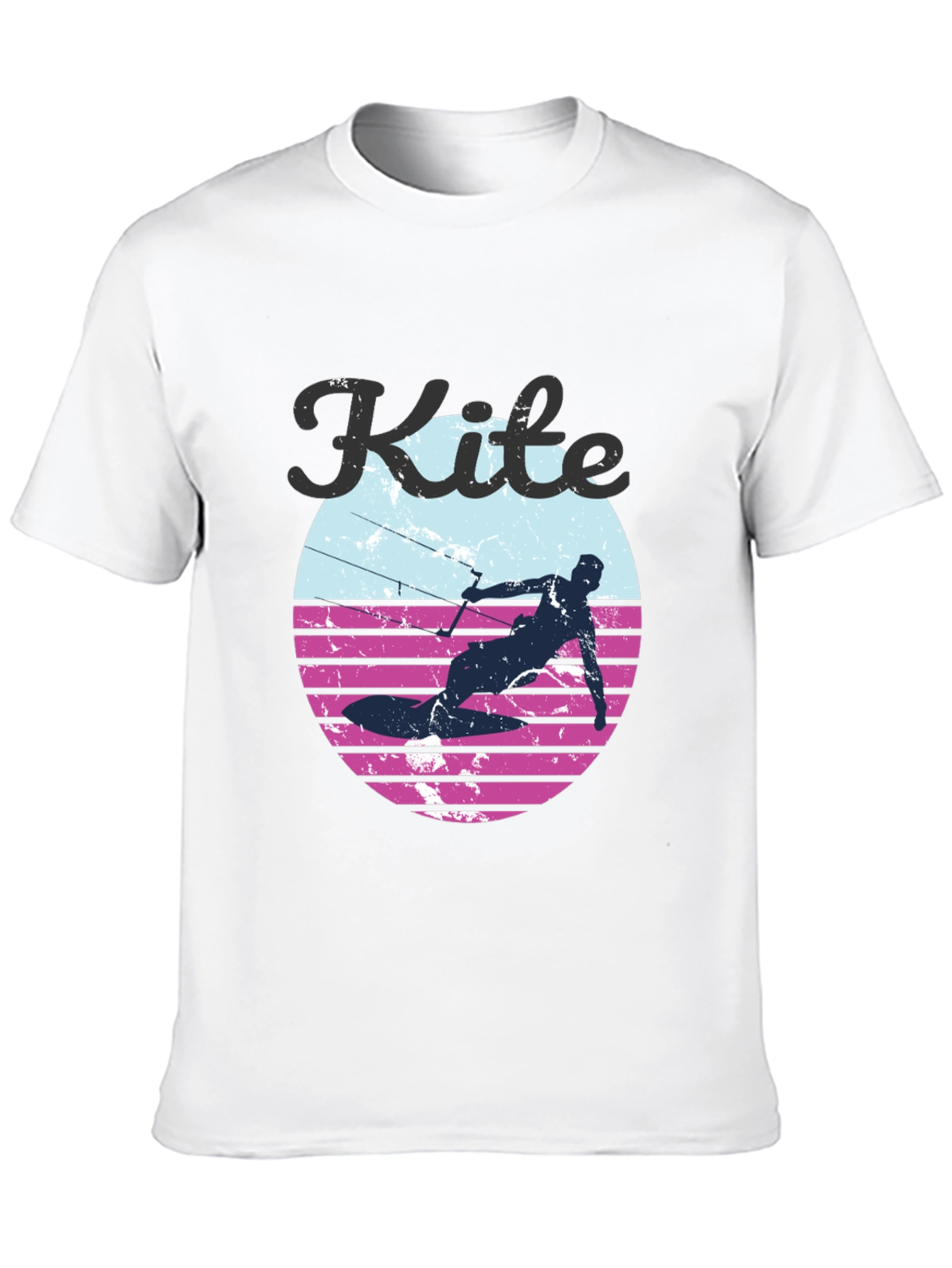 Black Kite Surfing T-Shirt - Retro Style Design view 10