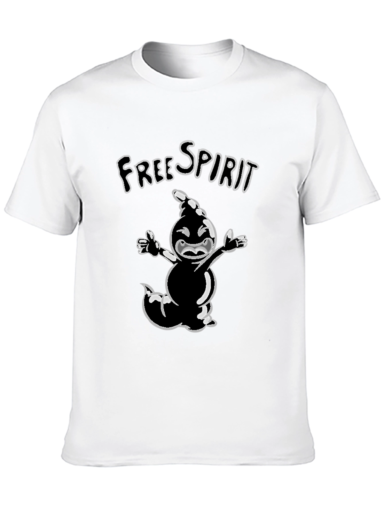 Black Free Spirit Cartoon Tee - Stylish Black T-Shirt view 10