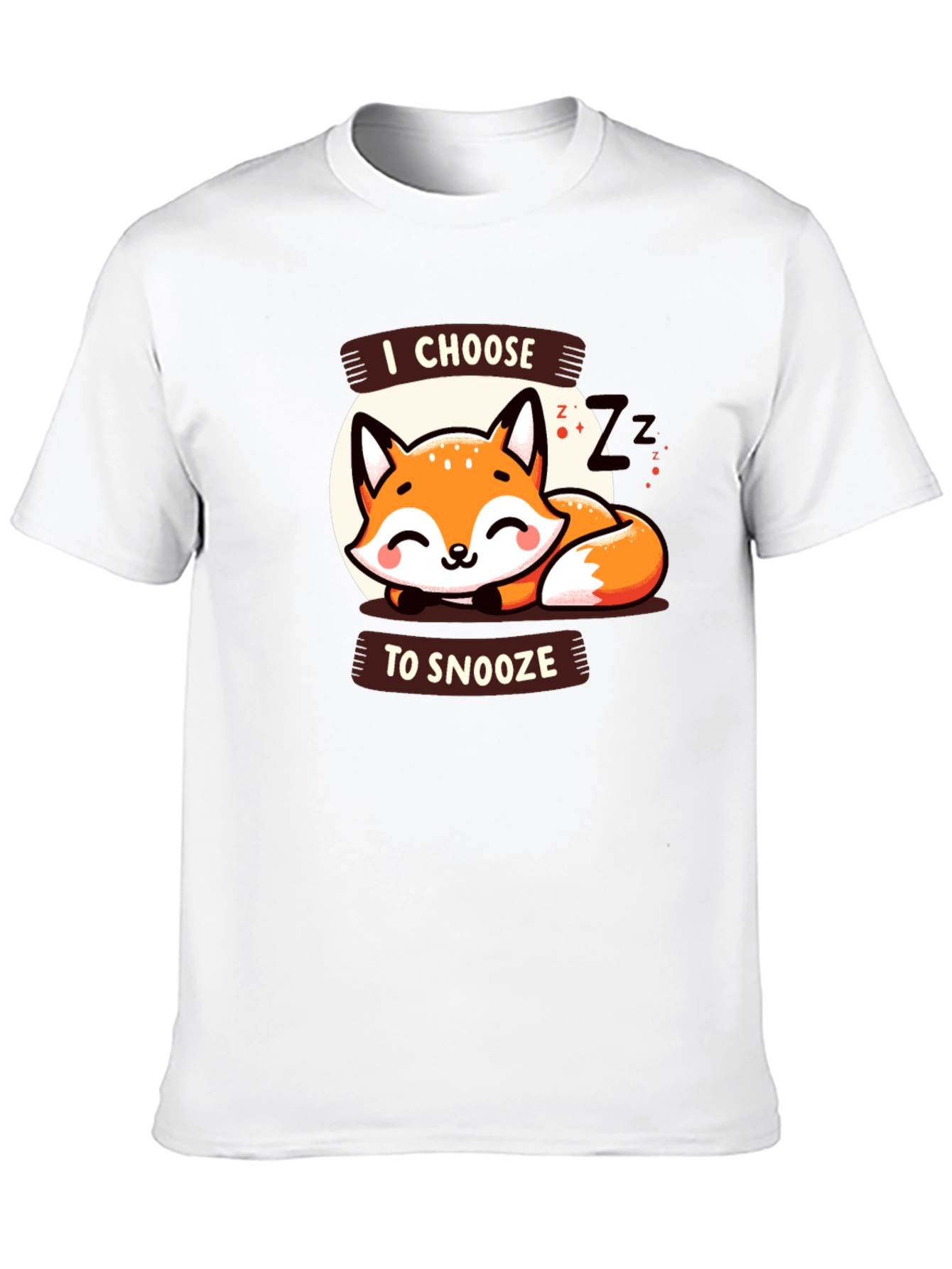 Black Cute Fox Snooze Graphic Tee - Black view 10