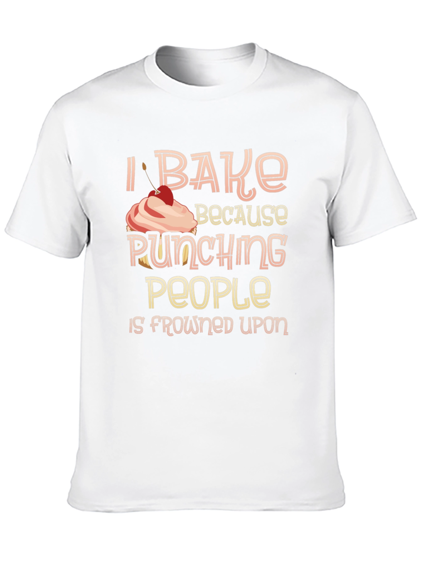 Black I Bake Because Punching People Is Frowned Upon Graphic Tee view 10