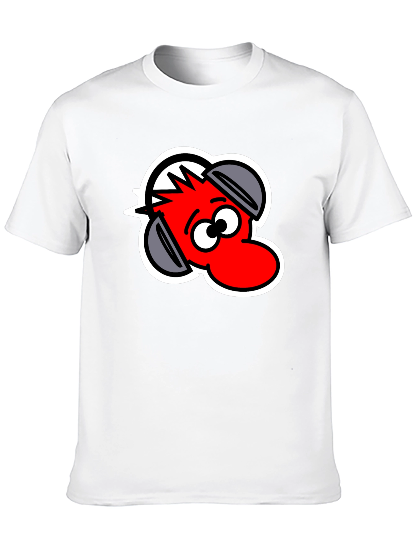 Black Cartoon Headphone T-Shirt - Black view 10