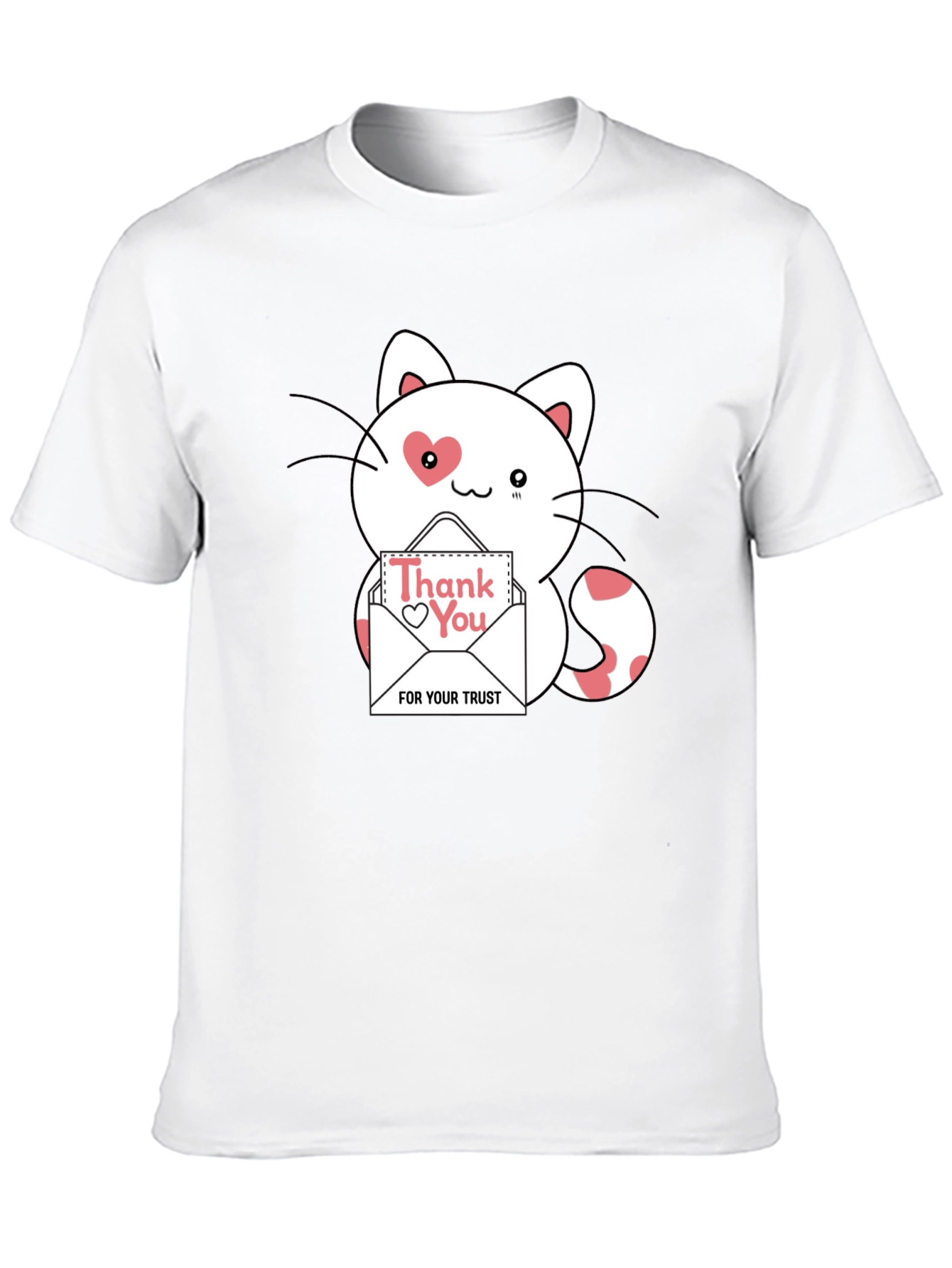 Black Cute Thank You Cat T-Shirt view 10