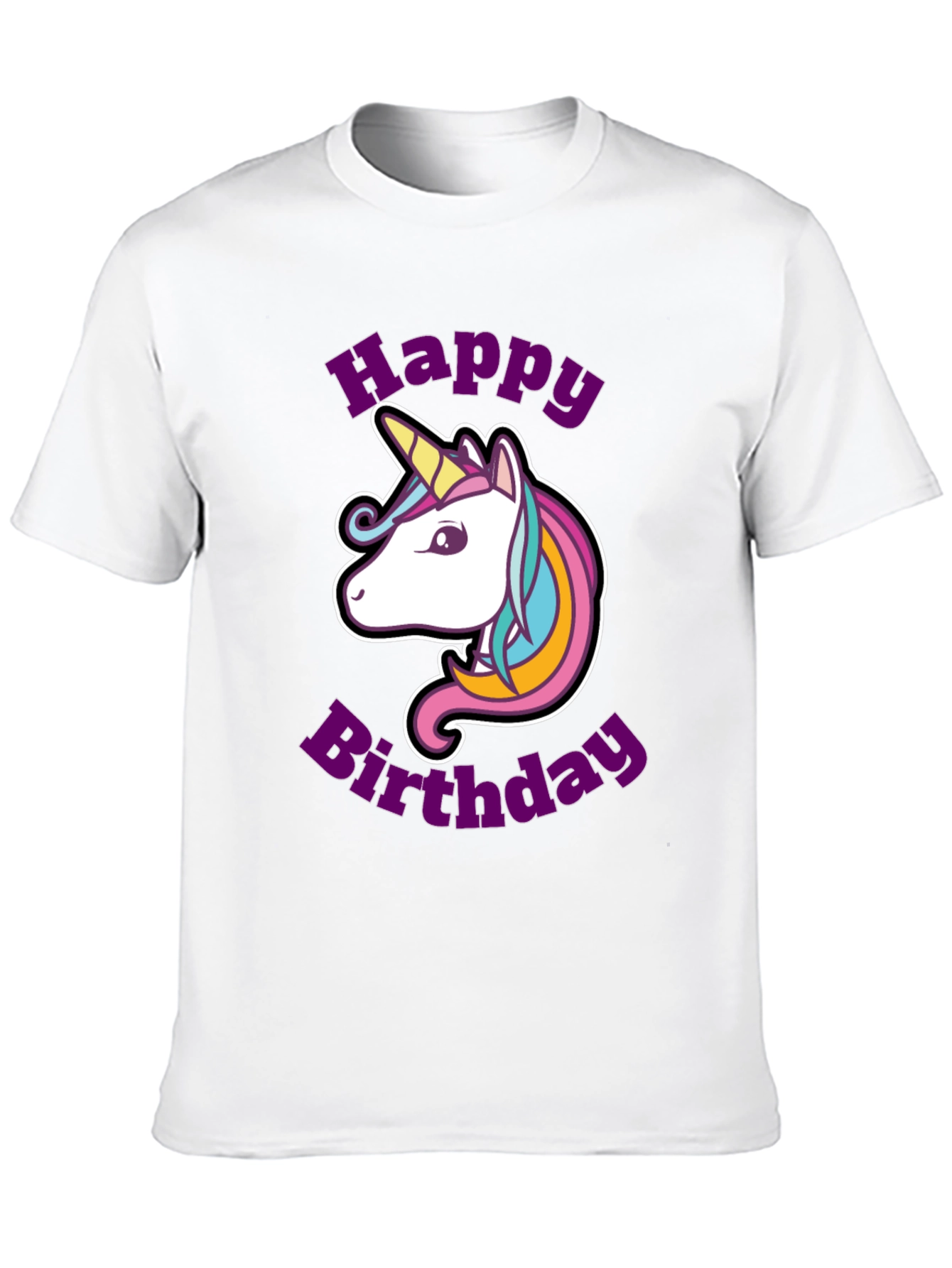 Black Unicorn Happy Birthday Graphic T-Shirt view 10
