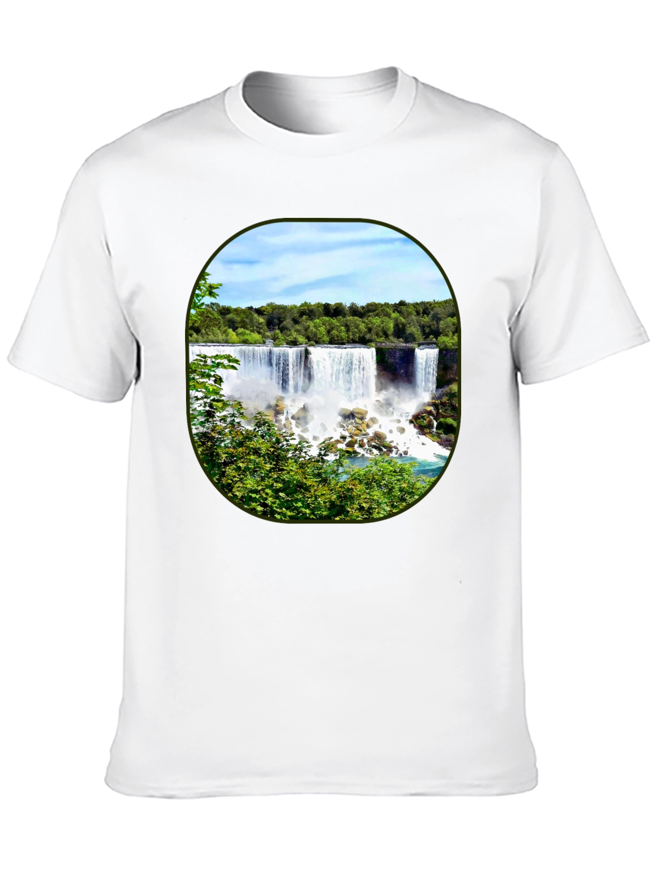 Black Niagara Falls Graphic Tee - Black Cotton T-Shirt view 10