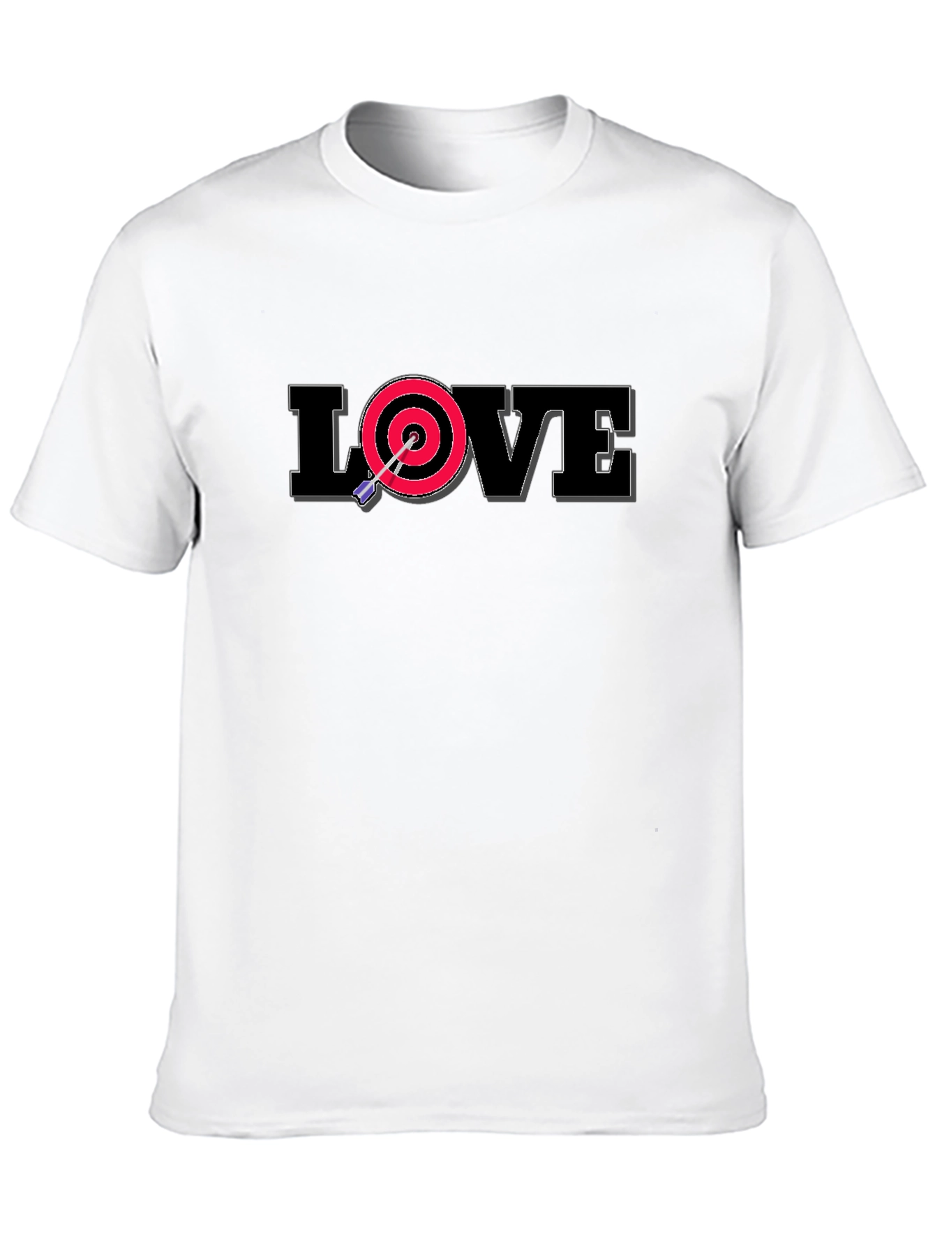 Black LOVE Dartboard T-Shirt - Perfect Aim, True Love view 10